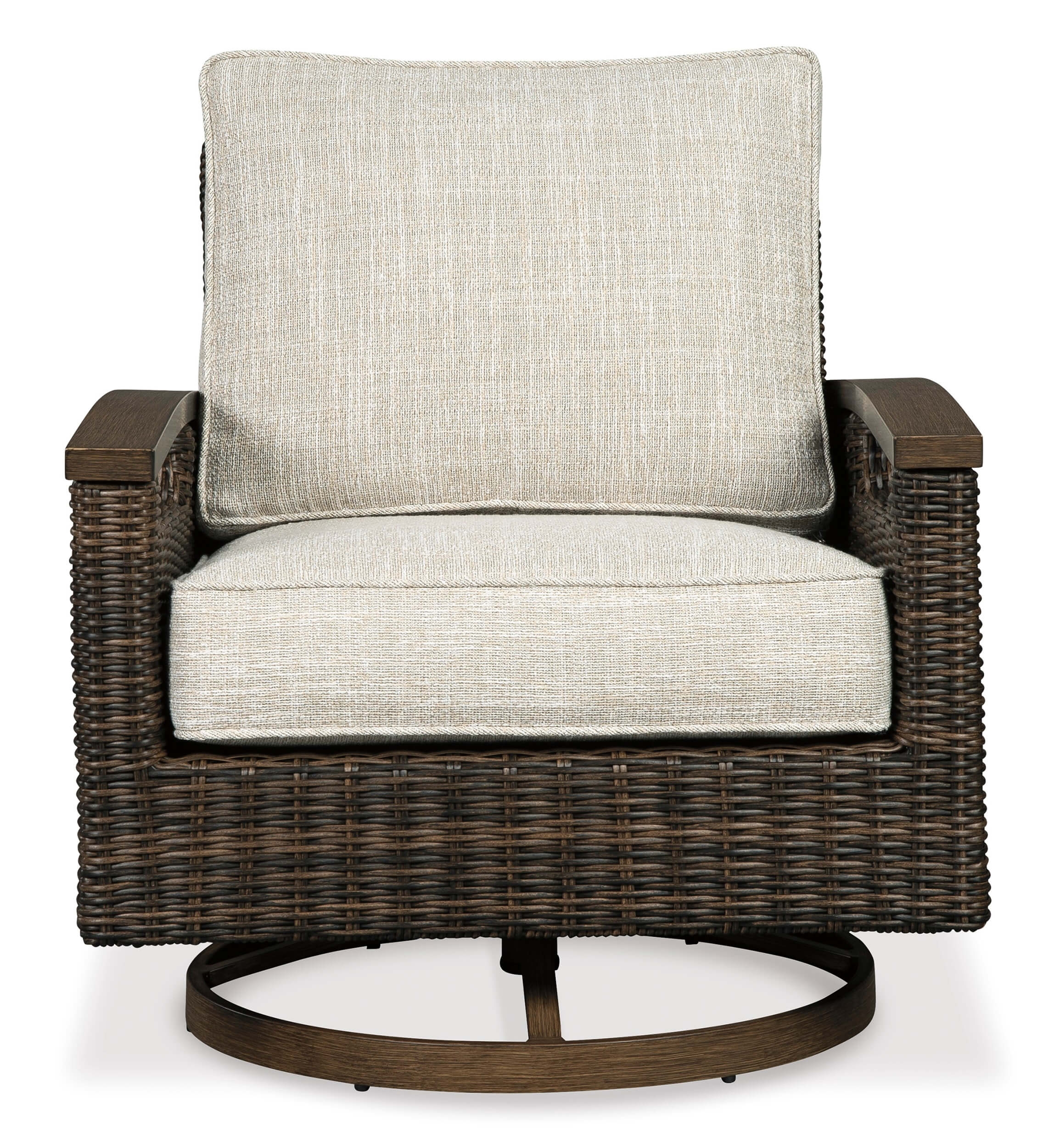 Paradise Trail Outdoor Nuvella Fabric/Resin Wicker Swivel Lounge Chair, Set of 2