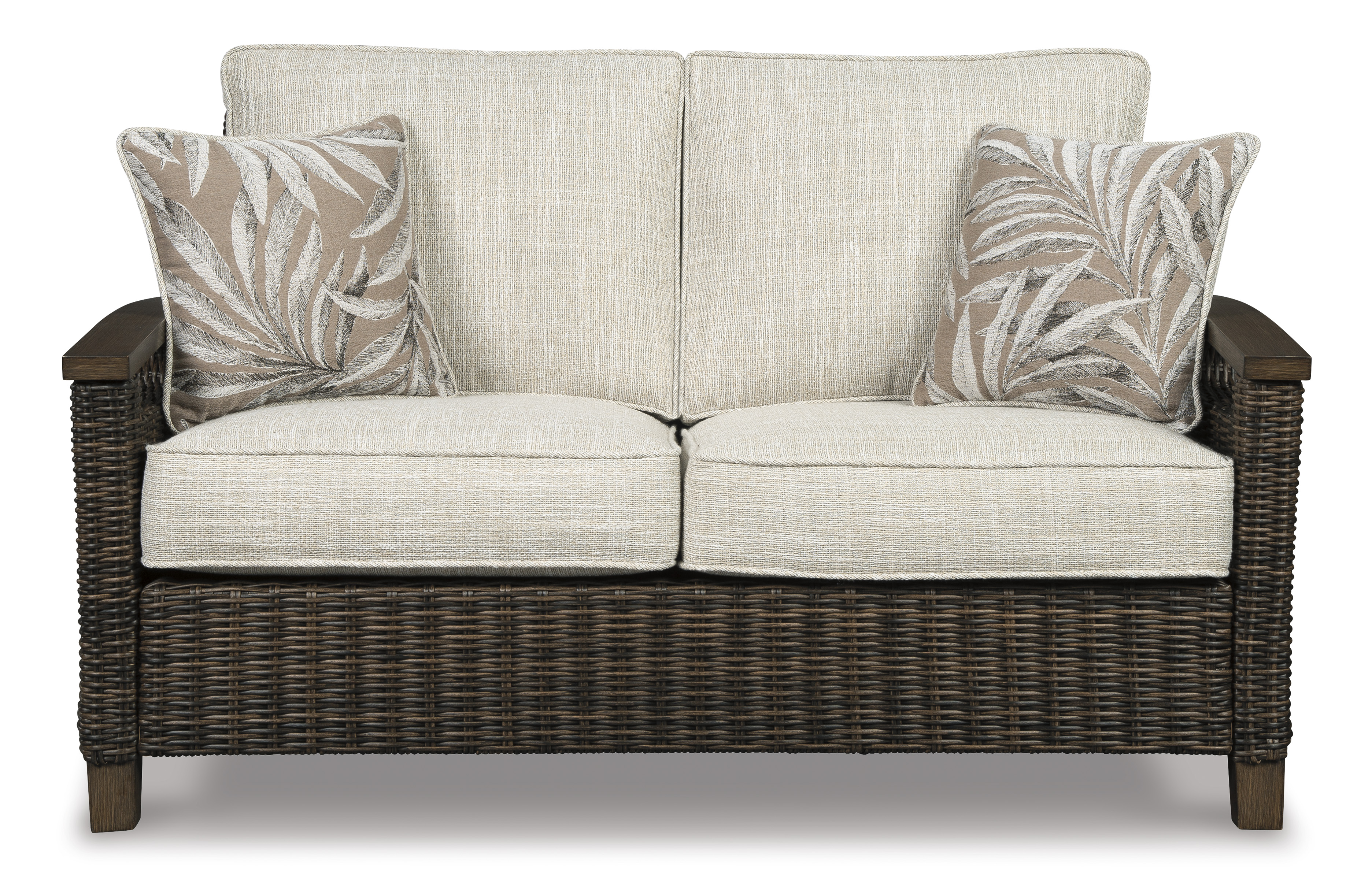 Ashley Paradise Trail Outdoor Fabric Loveseat w/2 Pillows