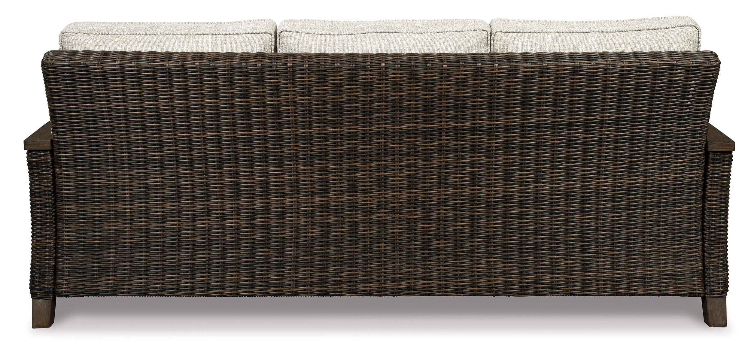 Paradise Trail Outdoor Nuvella Fabric/Resin Wicker Sofa w/2 Pillows