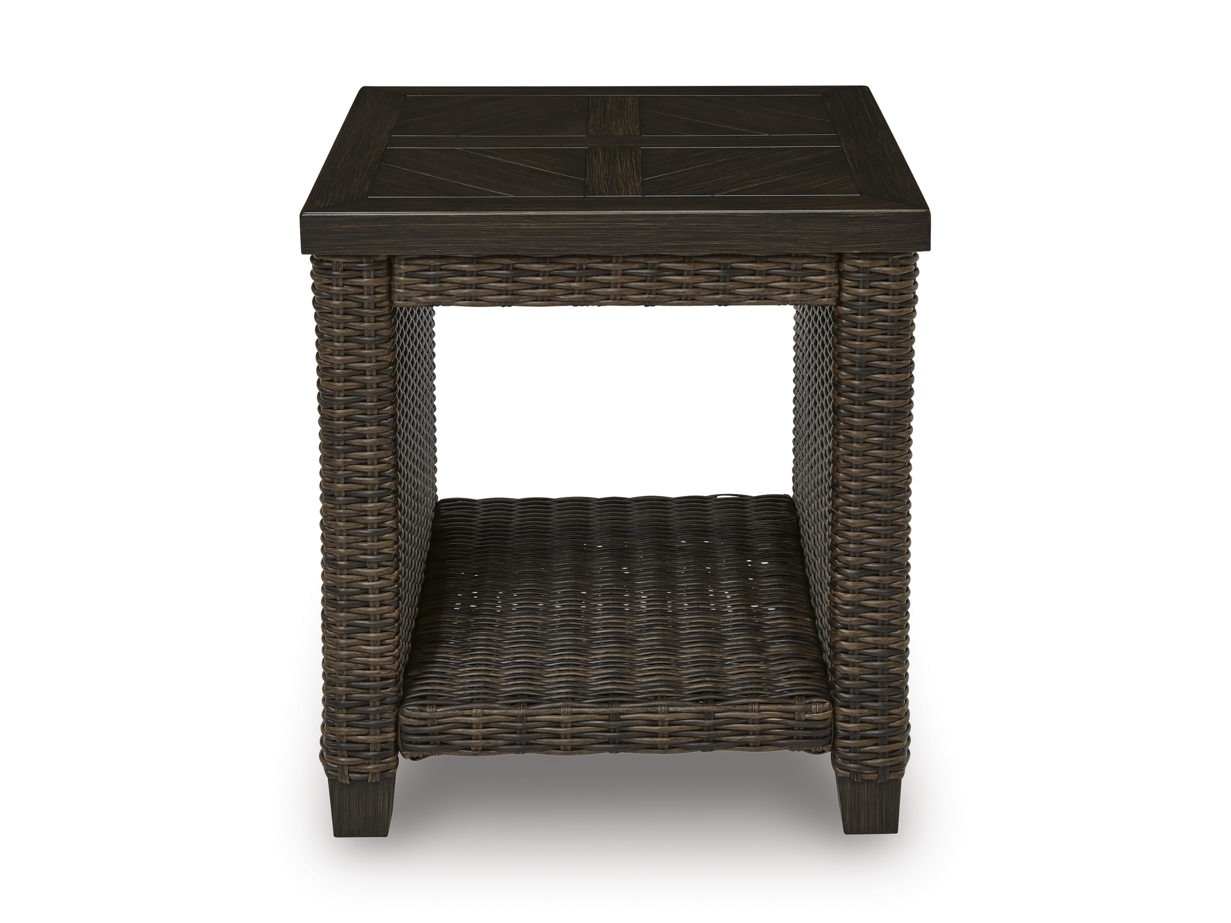 Monterey Point Square Woven Wicker/Aluminum End Table