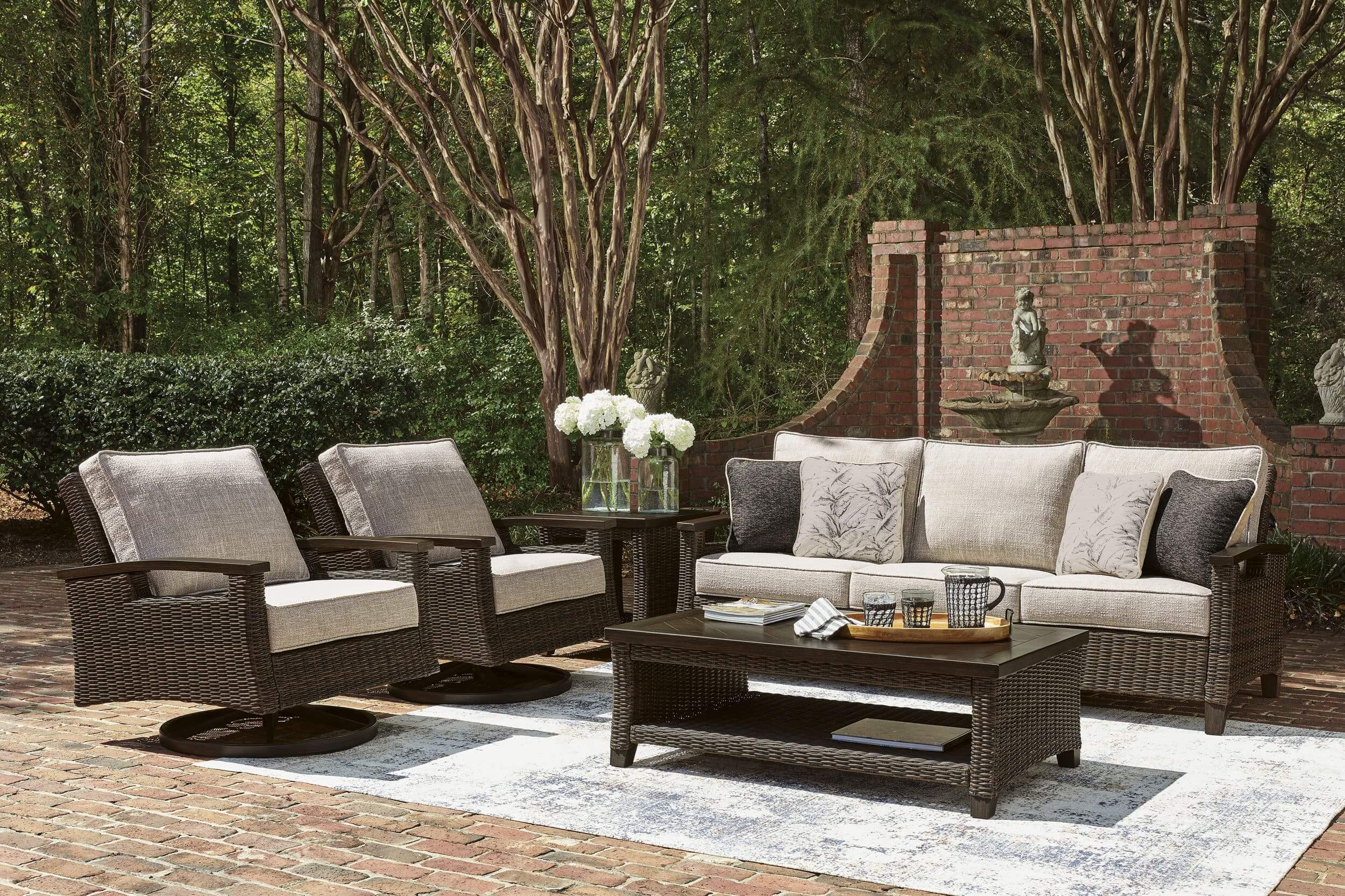 Monterey Point 2-Piece Resin Wicker/Aluminum Swivel Lounge Chair