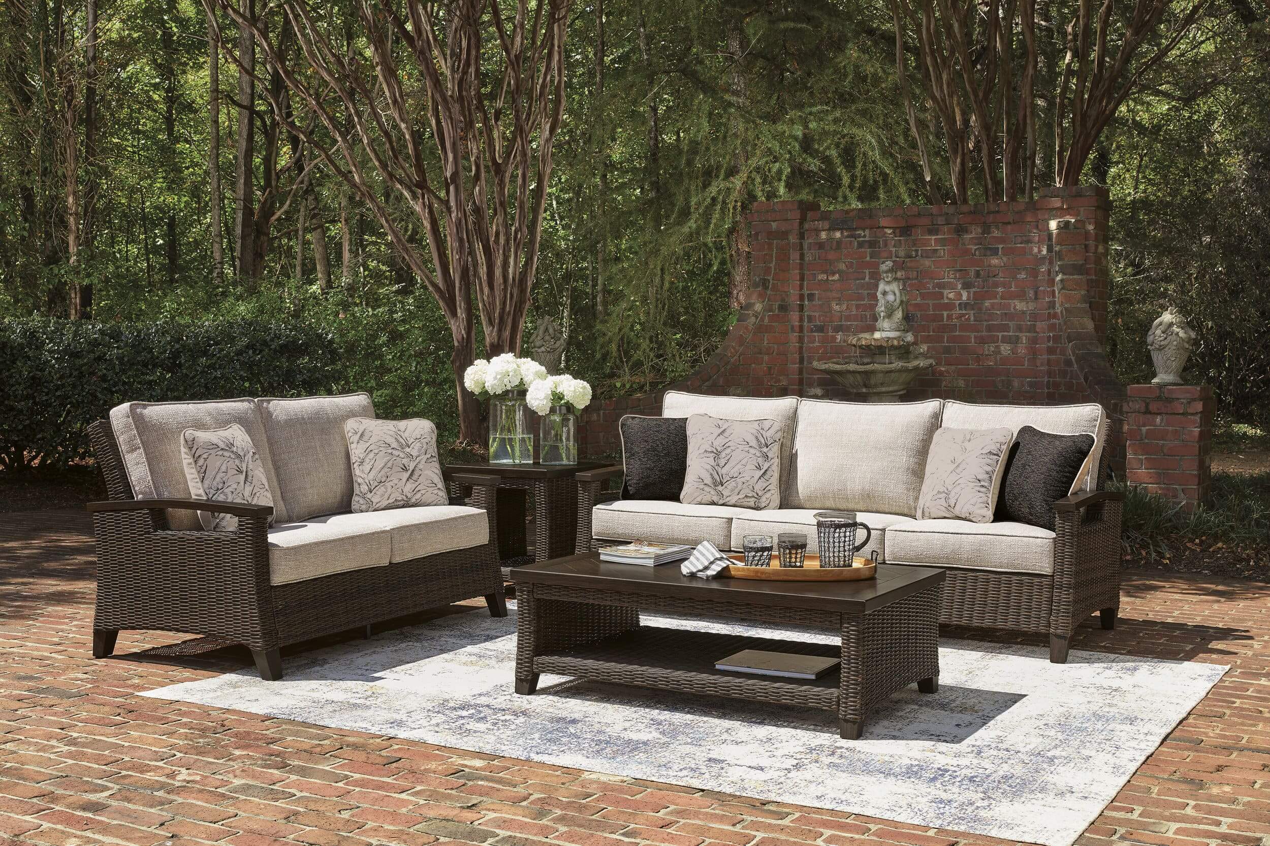 Monterey Point Resin Wicker/Aluminum Loveseat with Cushion