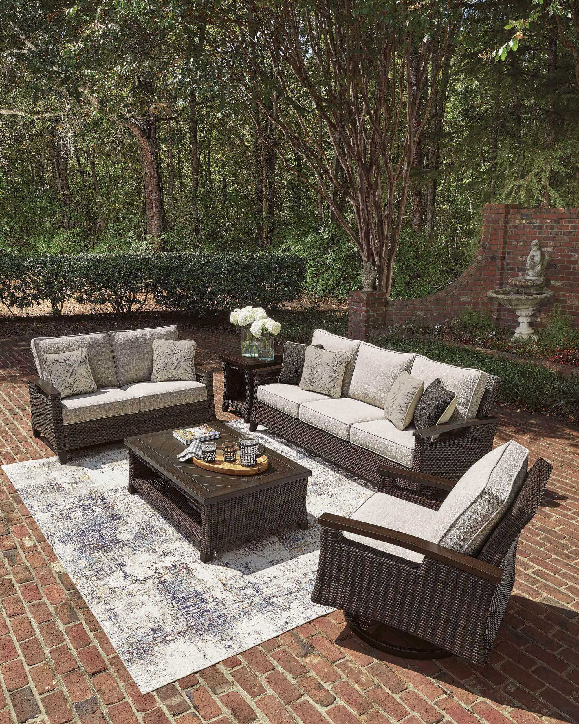 Monterey Point Resin Wicker/Aluminum Loveseat with Cushion