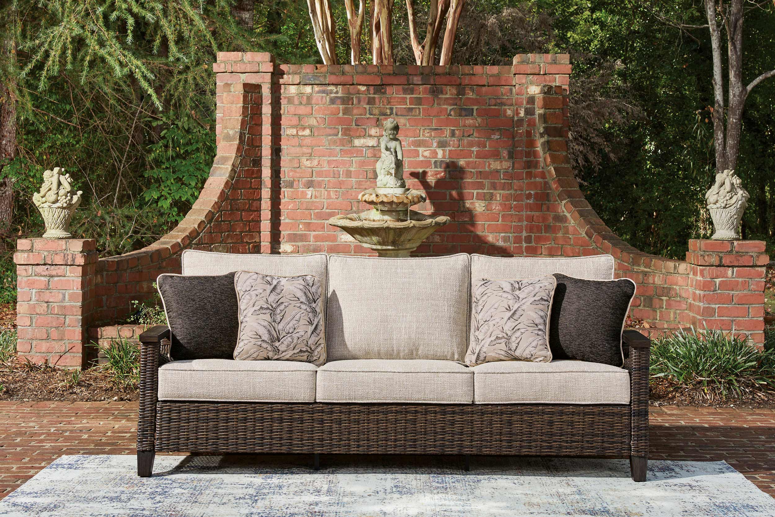 Monterey Point Resin Wicker/Aluminum Sofa with Cushion