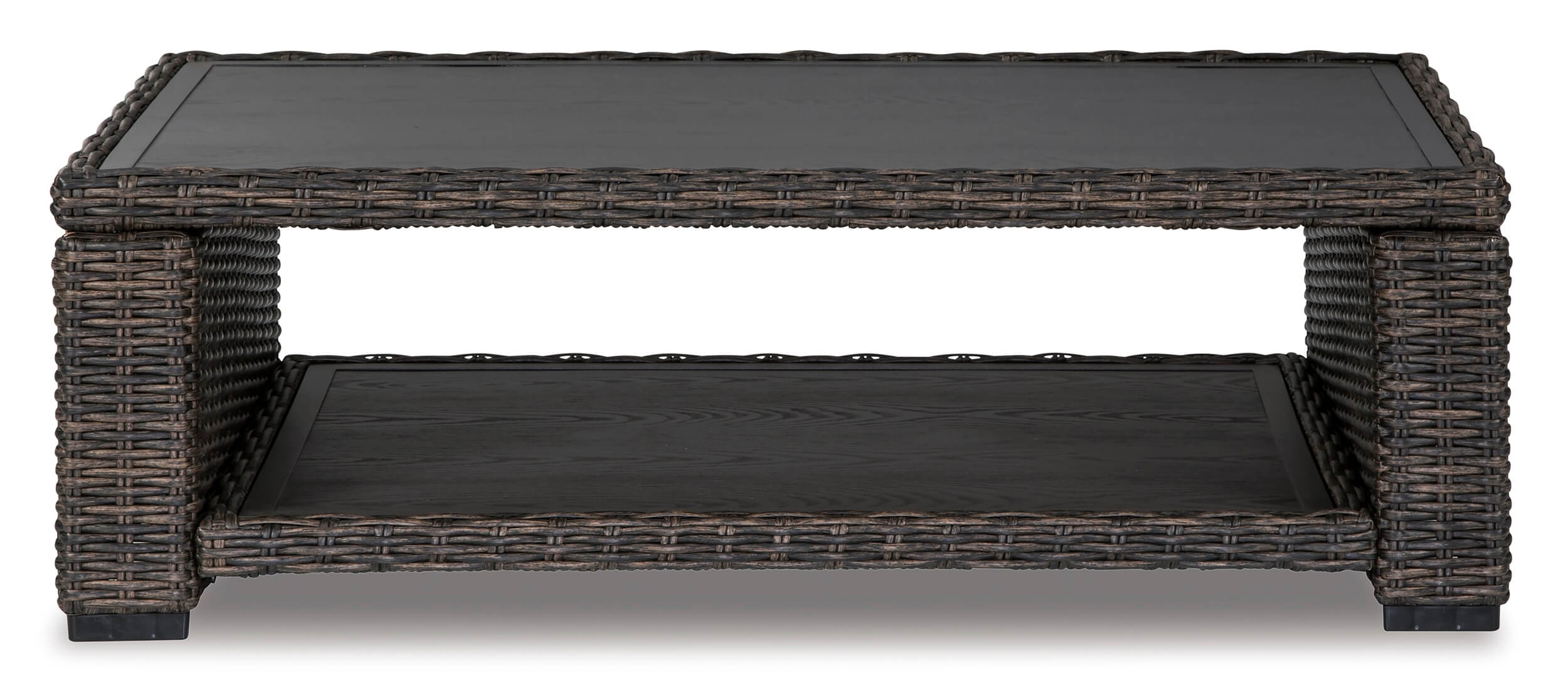 Grasson Lane Outdoor Aluminum Top Rectangular Resin Coffee Table
