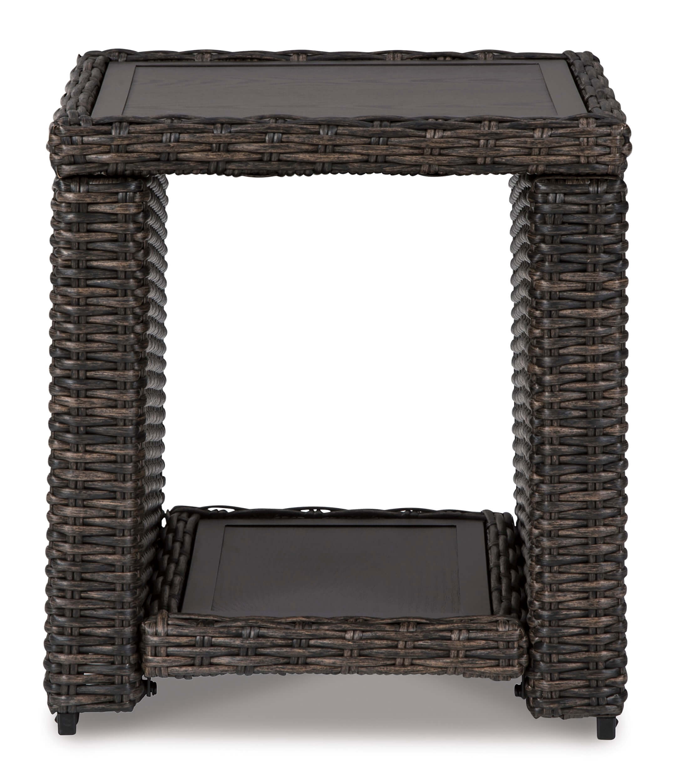 Grasson Lane Outdoor Aluminum Top Square Resin End Table