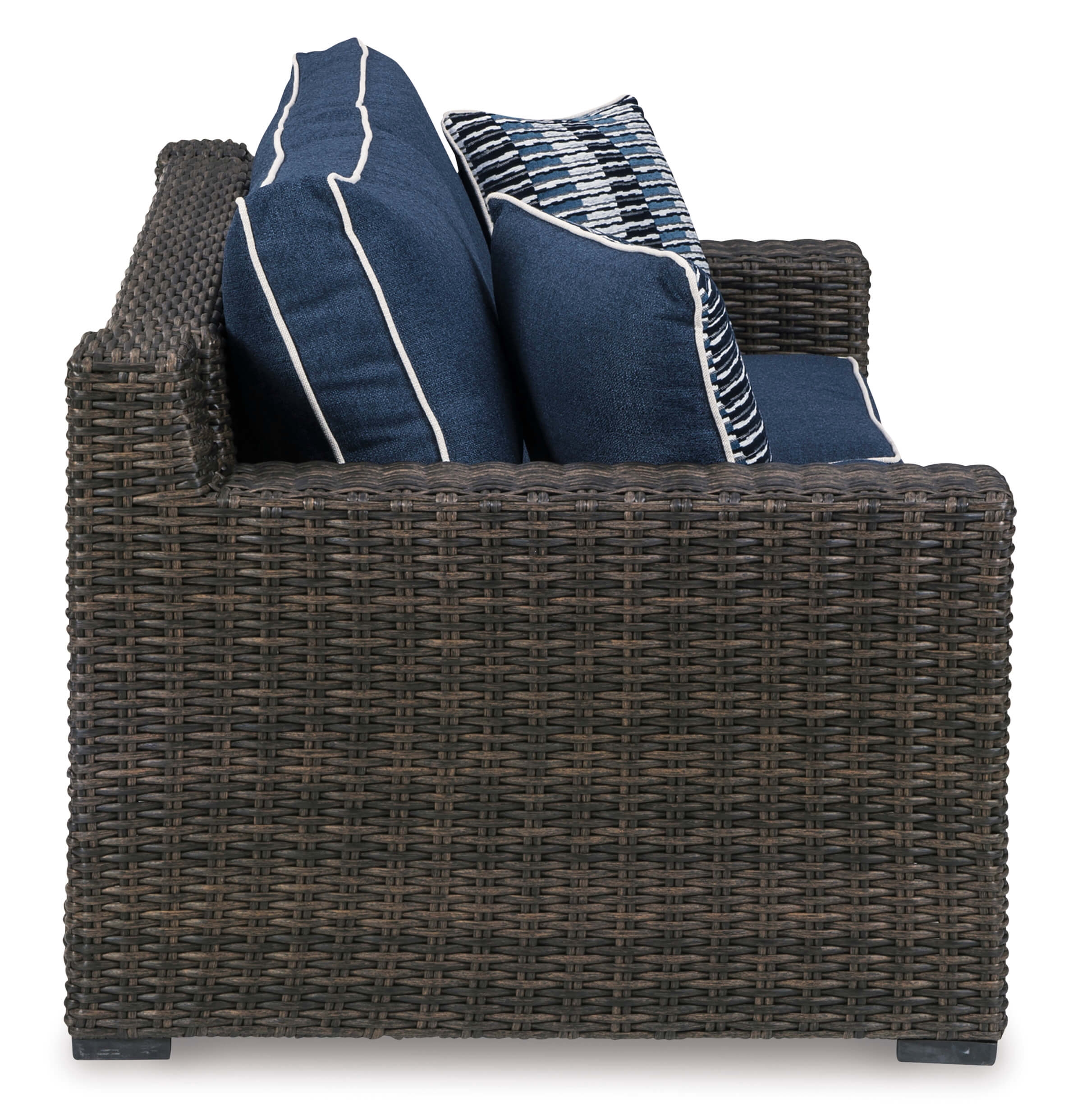 Grasson Lane Outdoor Nuvella Fabric/Resin Wicker Loveseat