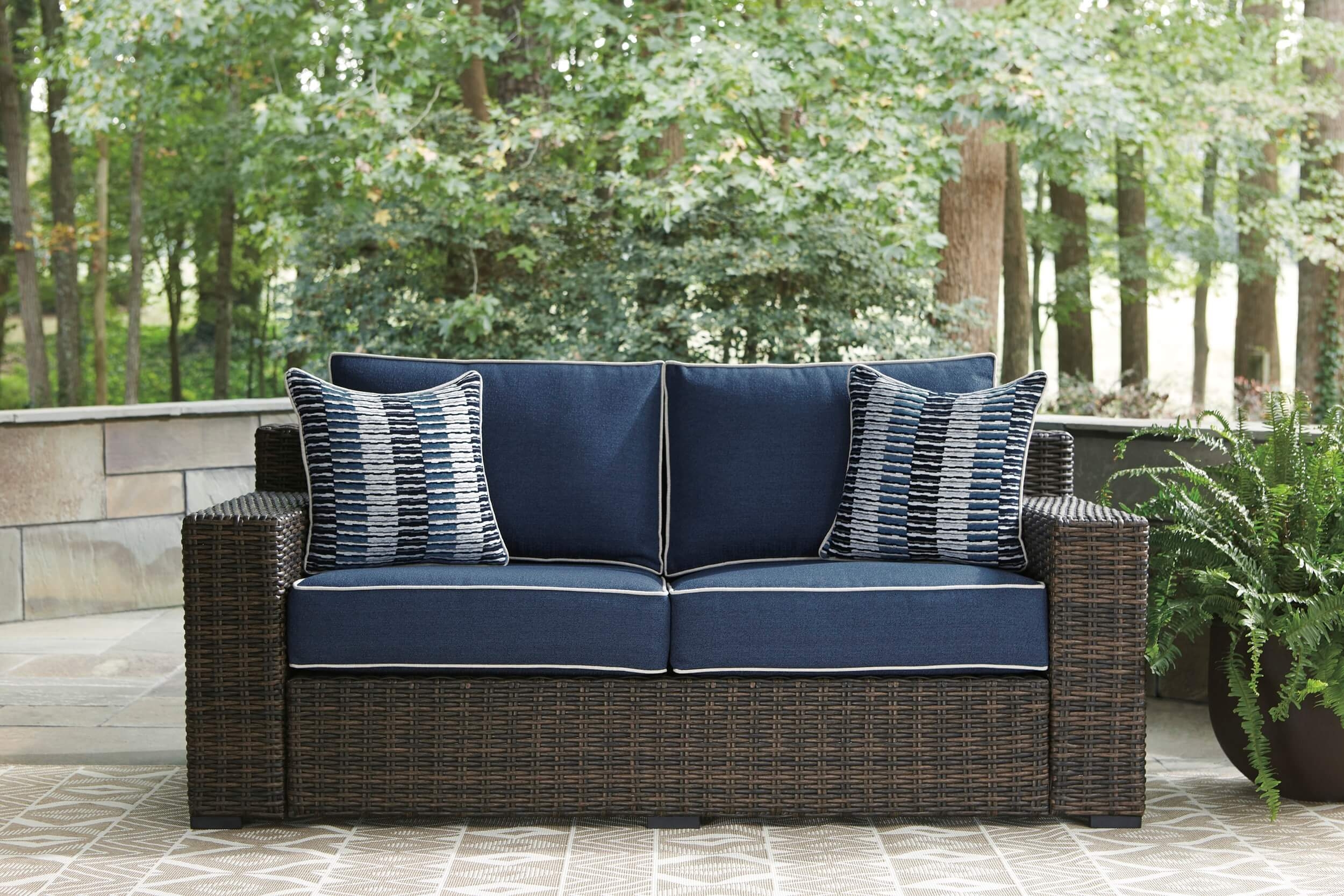 Grasson Lane Outdoor Nuvella Fabric/Resin Wicker Patio Set