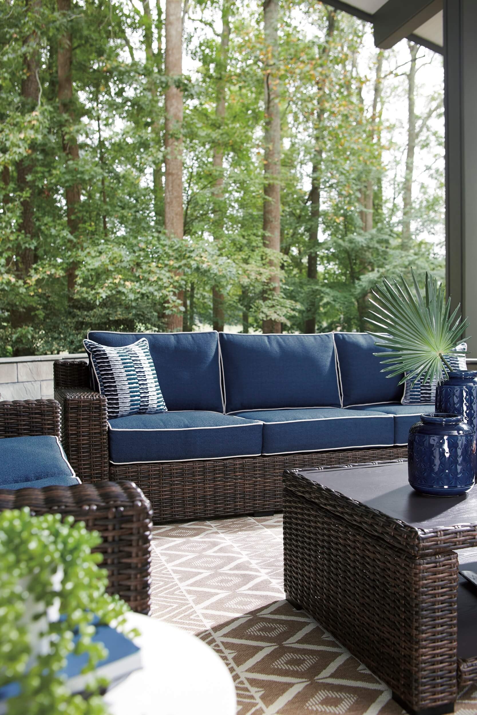 Grasson Lane Outdoor Nuvella Fabric/Resin Wicker Patio Set