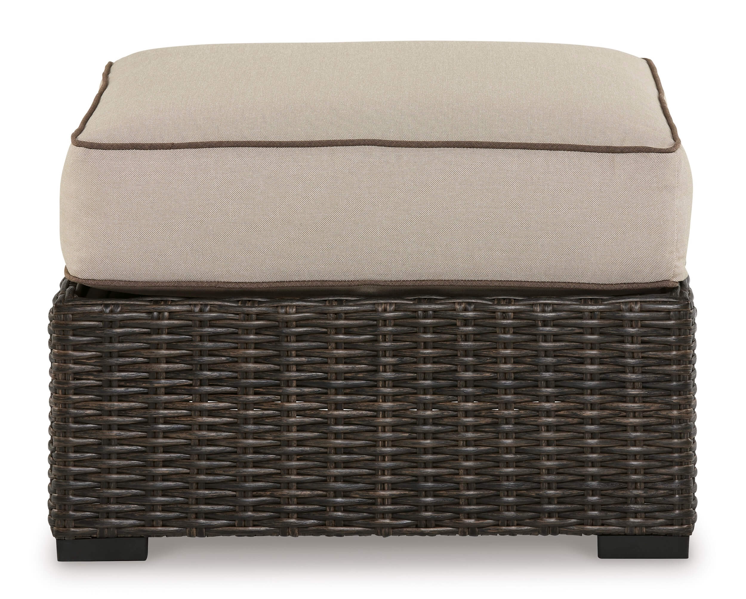 Coastline Bay Outdoor Nuvella Fabric/Resin Wicker Ottoman