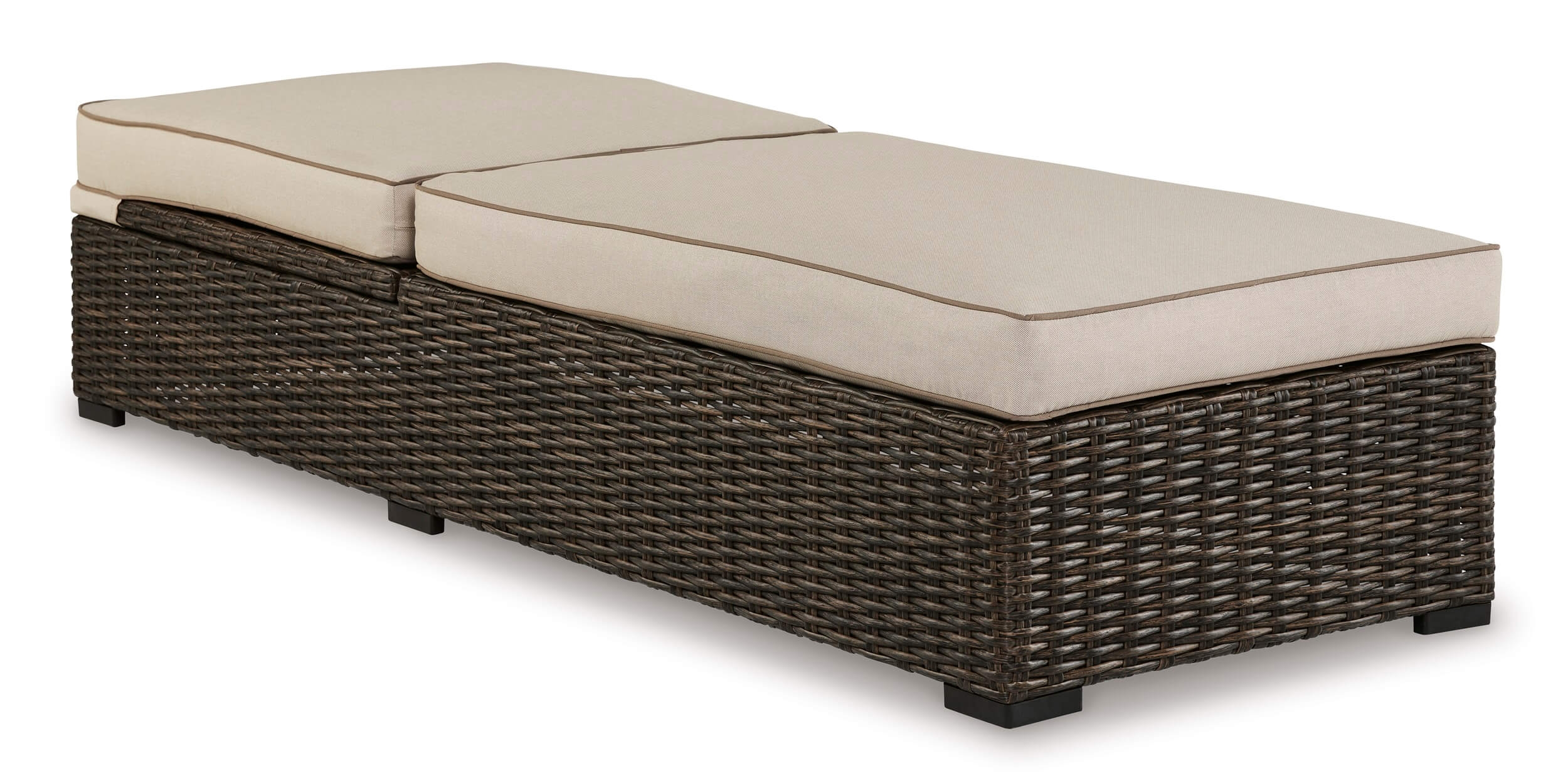 Coastline Bay Outdoor Nuvella Fabric/Resin Wicker Lounge Chaise