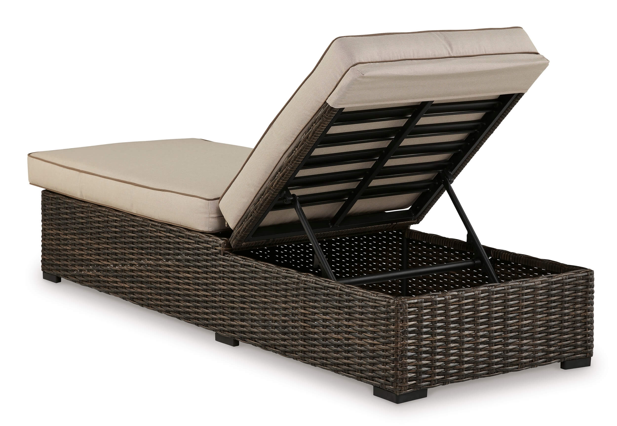 Coastline Bay Outdoor Nuvella Fabric/Resin Wicker Lounge Chaise