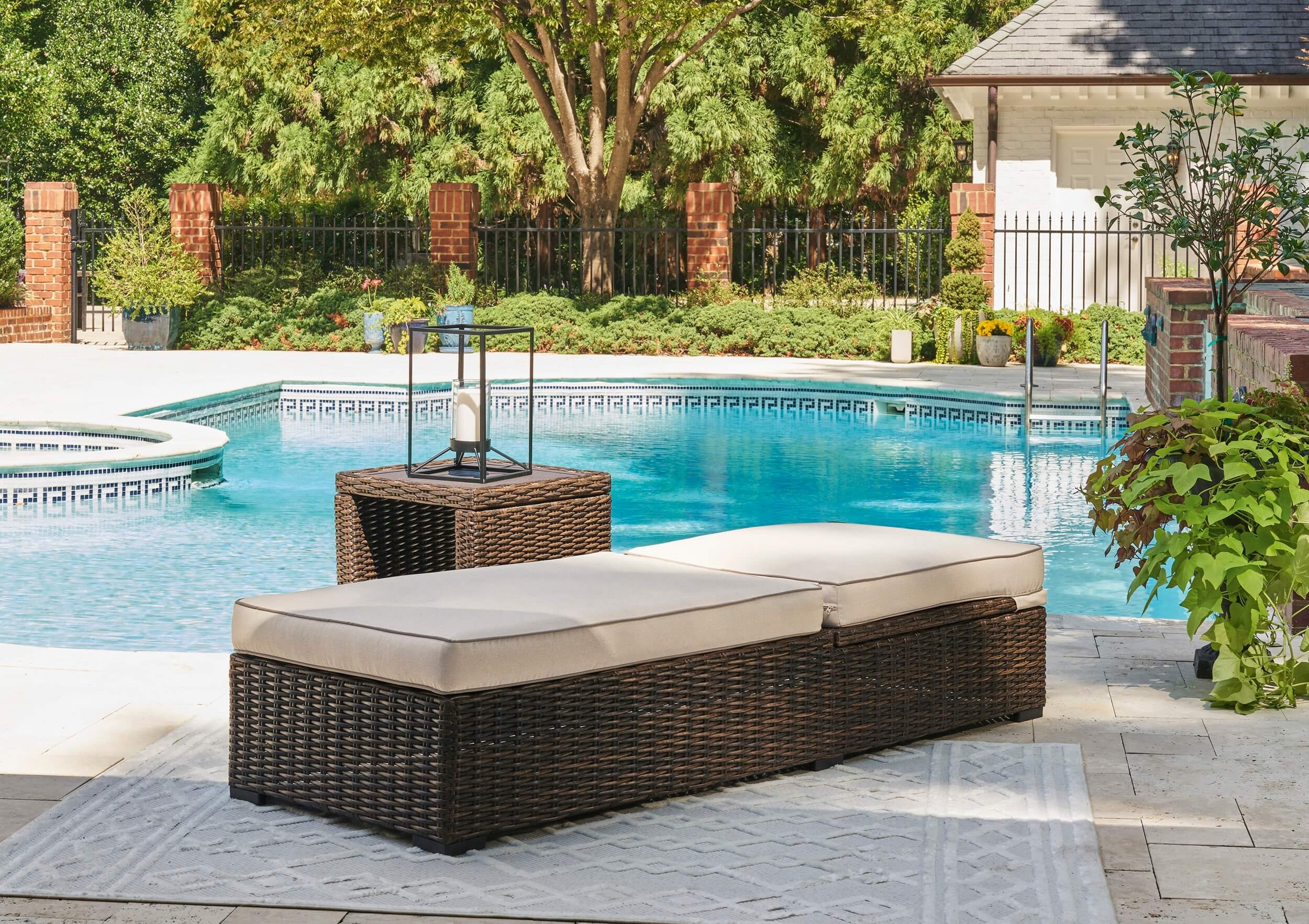 Coastline Bay Outdoor Nuvella Fabric/Resin Wicker Set w/Pillows