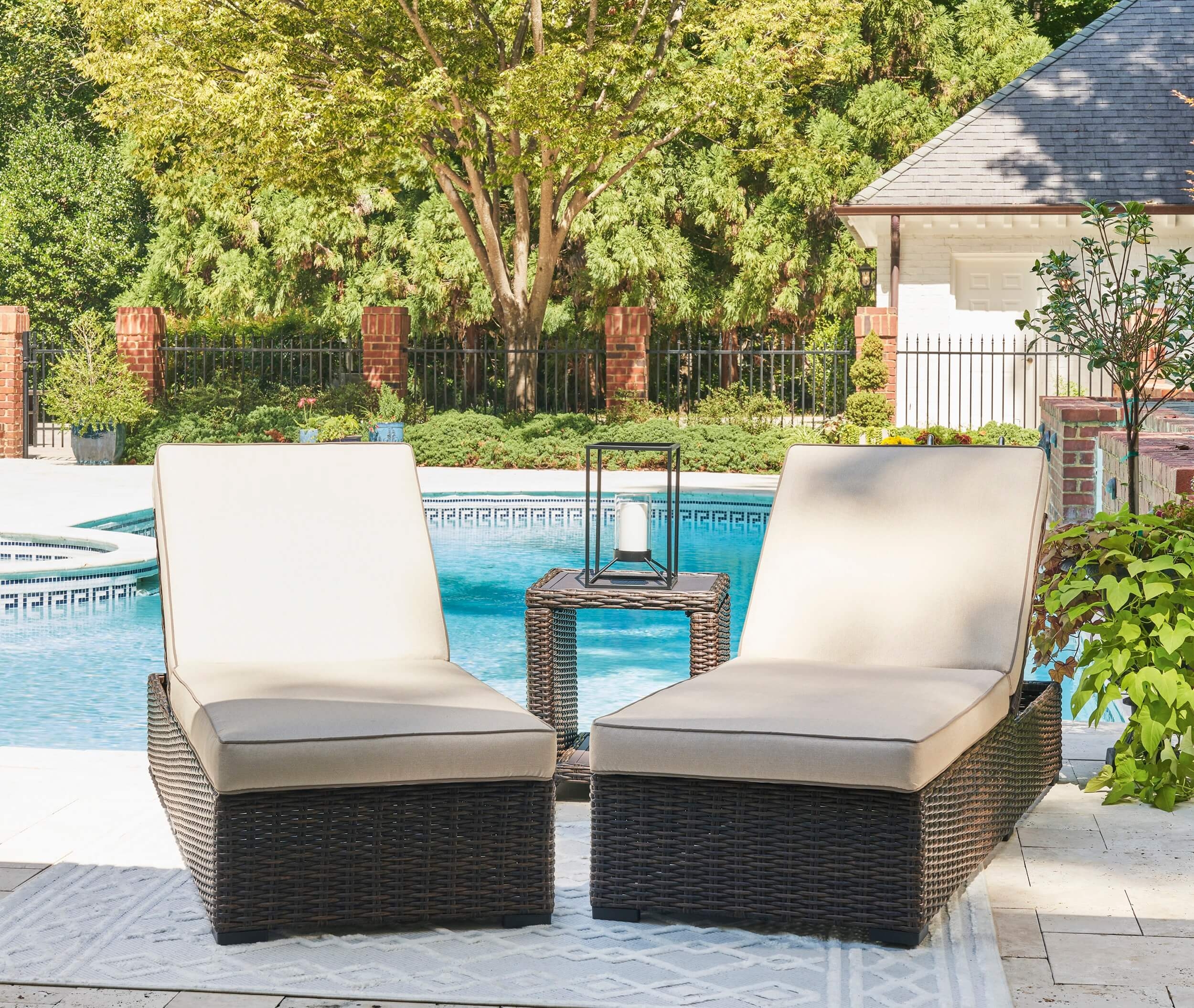 Coastline Bay Outdoor Nuvella Fabric/Resin Wicker Set w/Pillows