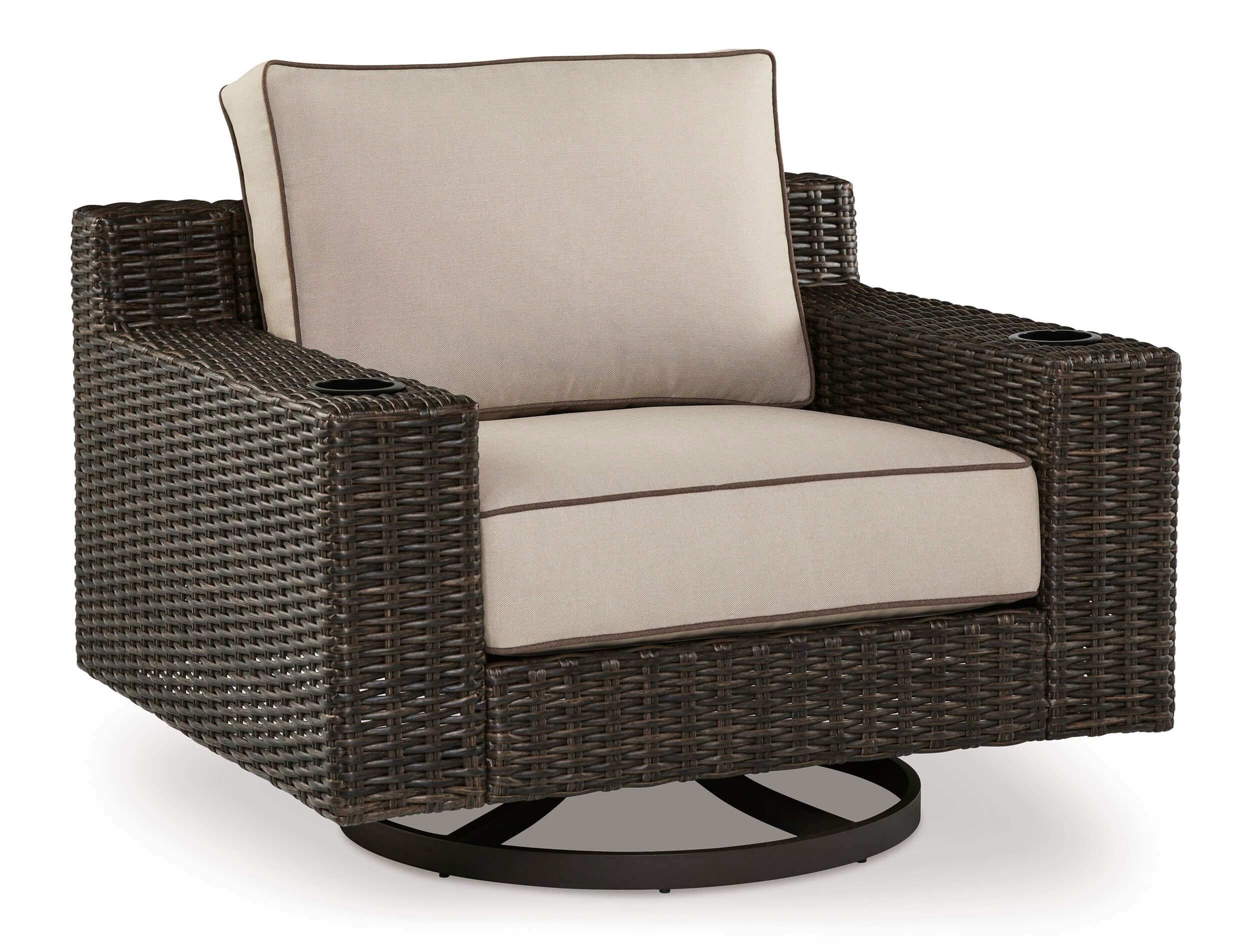 Coastline Bay Outdoor Nuvella Fabric/Resin Wicker Set w/Pillows