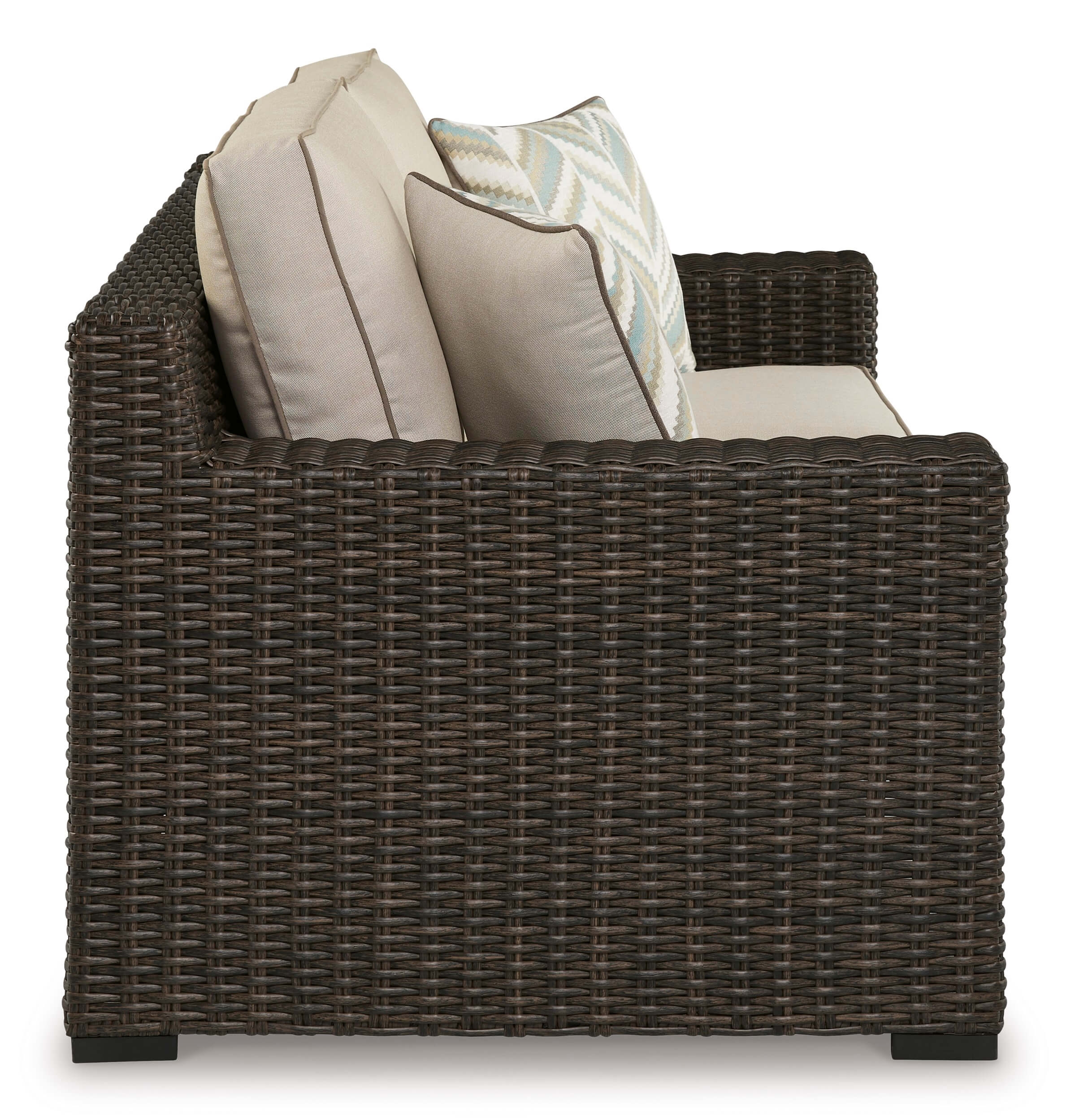 Coastline Bay Outdoor Nuvella Fabric/Resin Wicker Set w/Pillows
