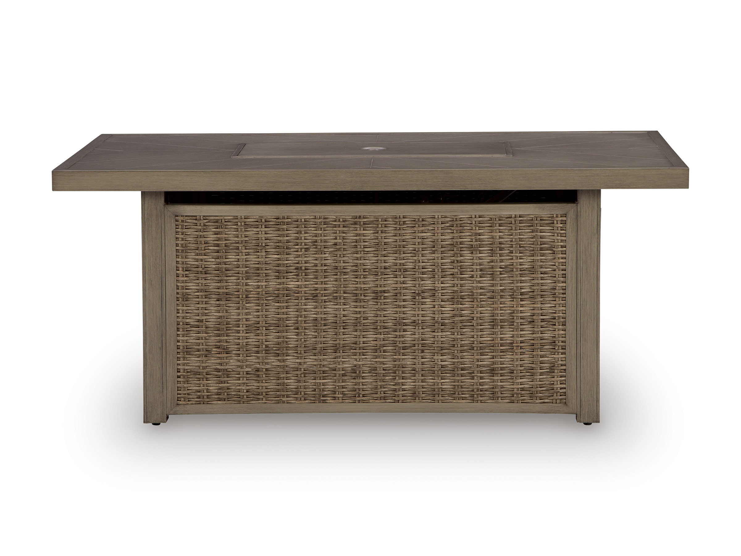 Laguna Heights Rectangular Aluminum/Resin Wicker Fire Pit Table