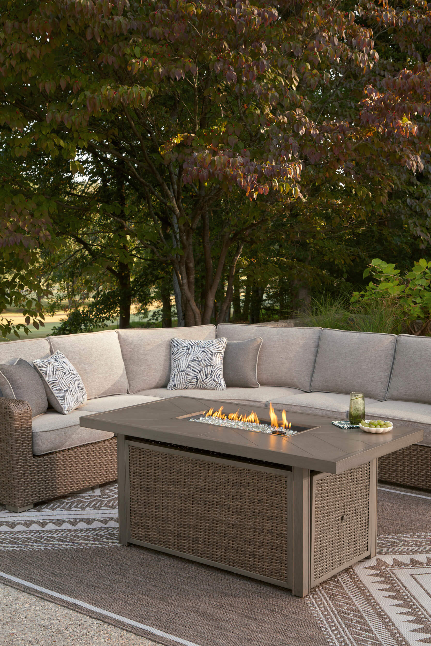 Laguna Heights L-Shaped Resin Wicker/Aluminum 3-Piece Outdoor Sectional