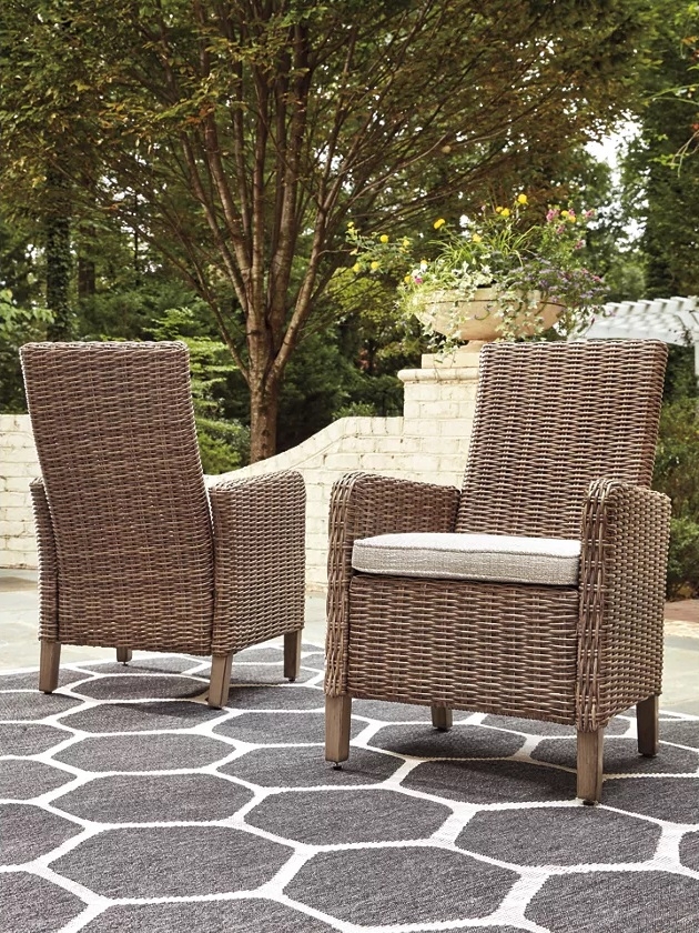 Beachcroft Nuvella Fabric/Resin Wicker Outdoor Arm Chair