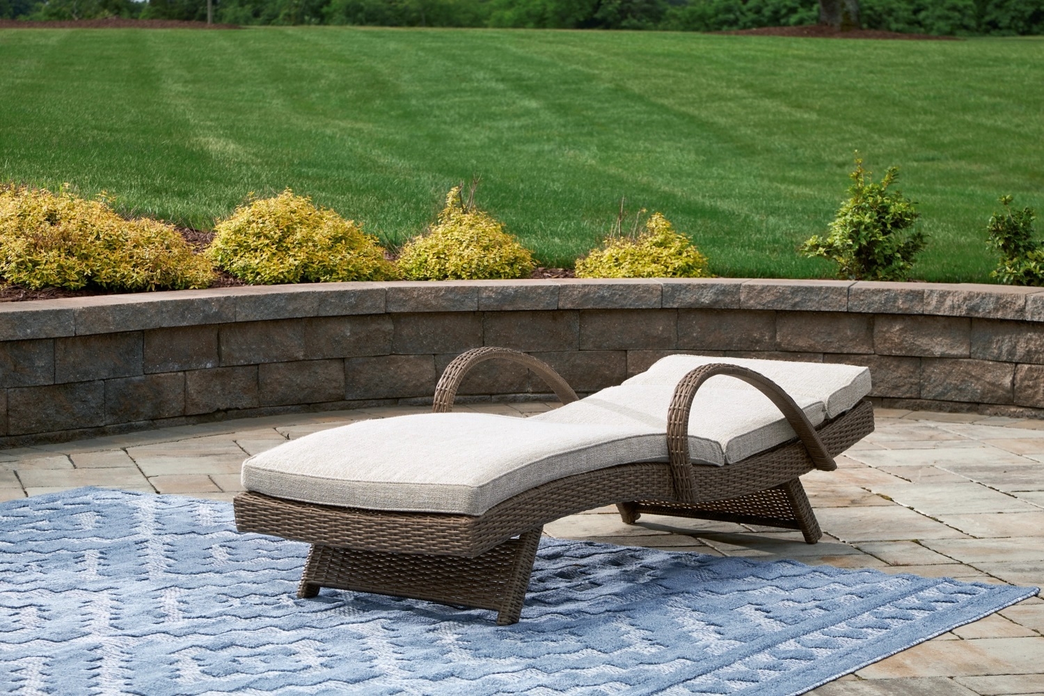 Beachcroft Outdoor Nuvella Fabric/Resin Fabric Chaise Lounge