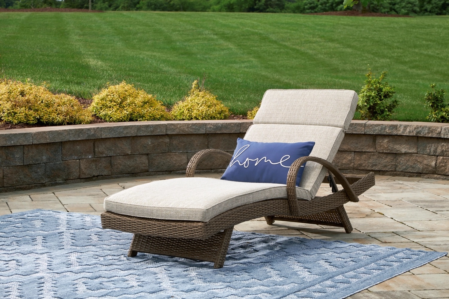 Beachcroft Outdoor Nuvella Fabric/Resin Fabric Chaise Lounge