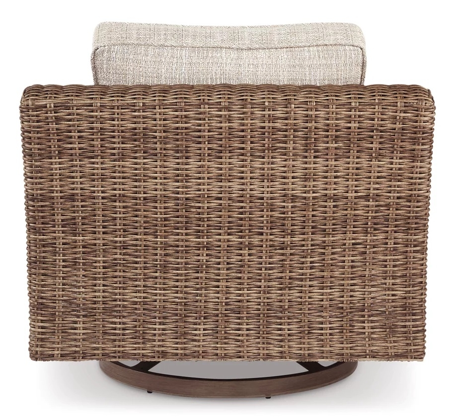 Beachcroft Outdoor Nuvella Fabric/Resin Wicker Swivel Lounge Chair