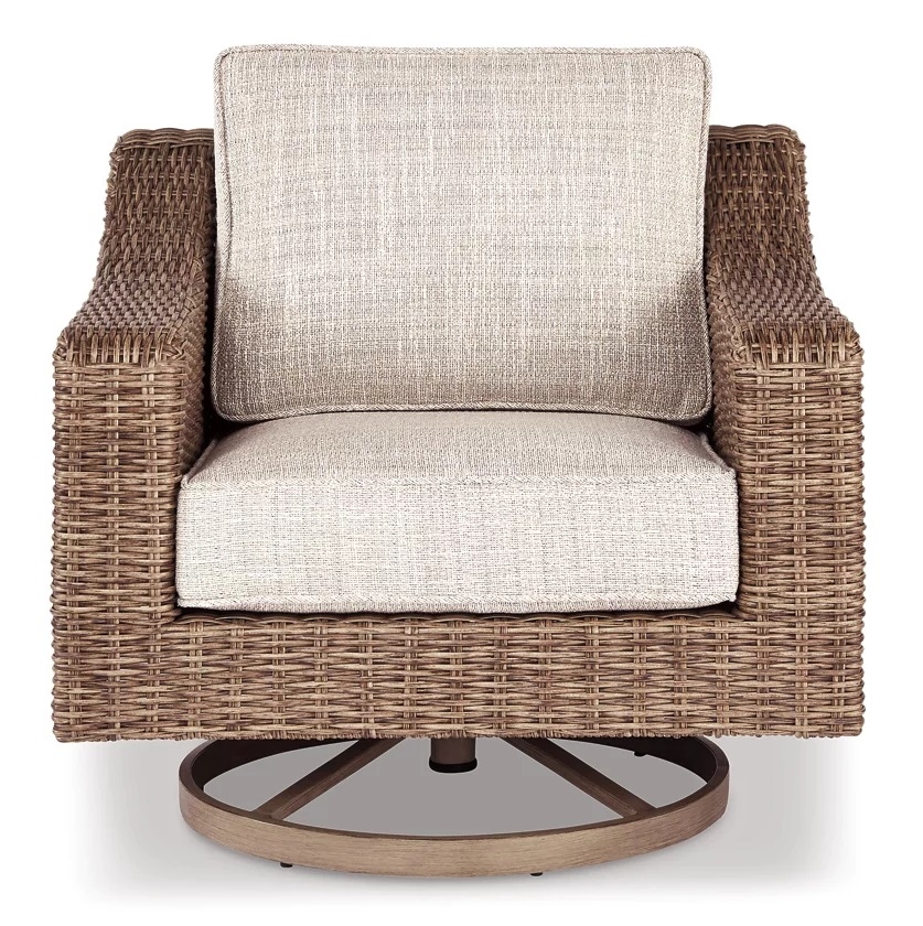 Beachcroft Outdoor Nuvella Fabric/Resin Wicker Swivel Lounge Chair