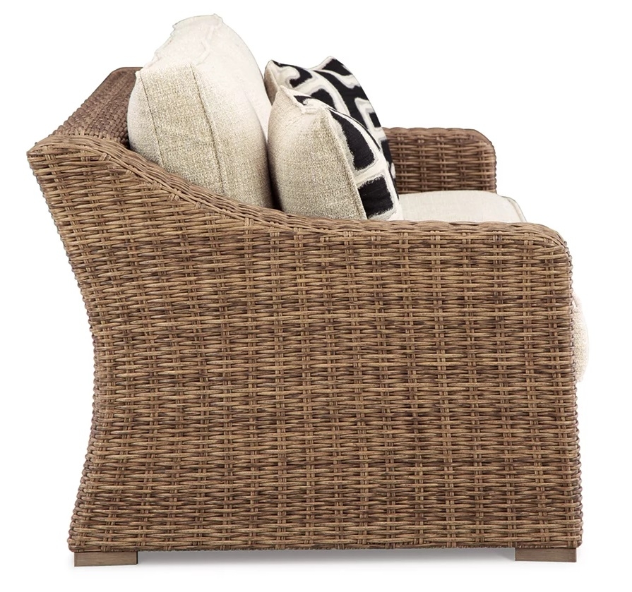 Beachcroft Outdoor Nuvella Fabric/Resin Wicker Sofa