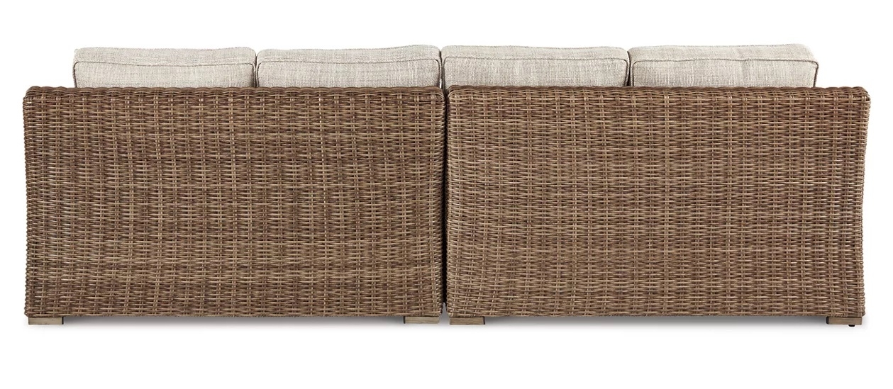 Beachcroft 2-Piece Nuvella Fabric/Resin Wicker Outdoor Sectional Sofa