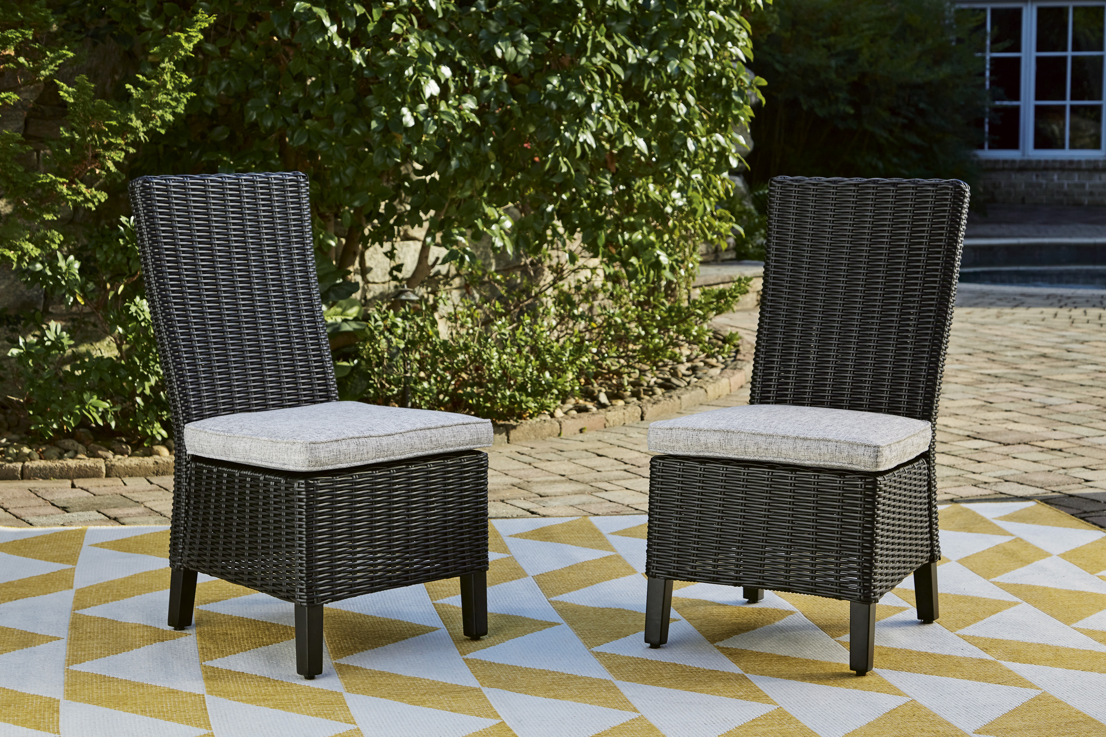 Beachcroft Outdoor Nuvella Fabric/Resin Wicker Side Chair