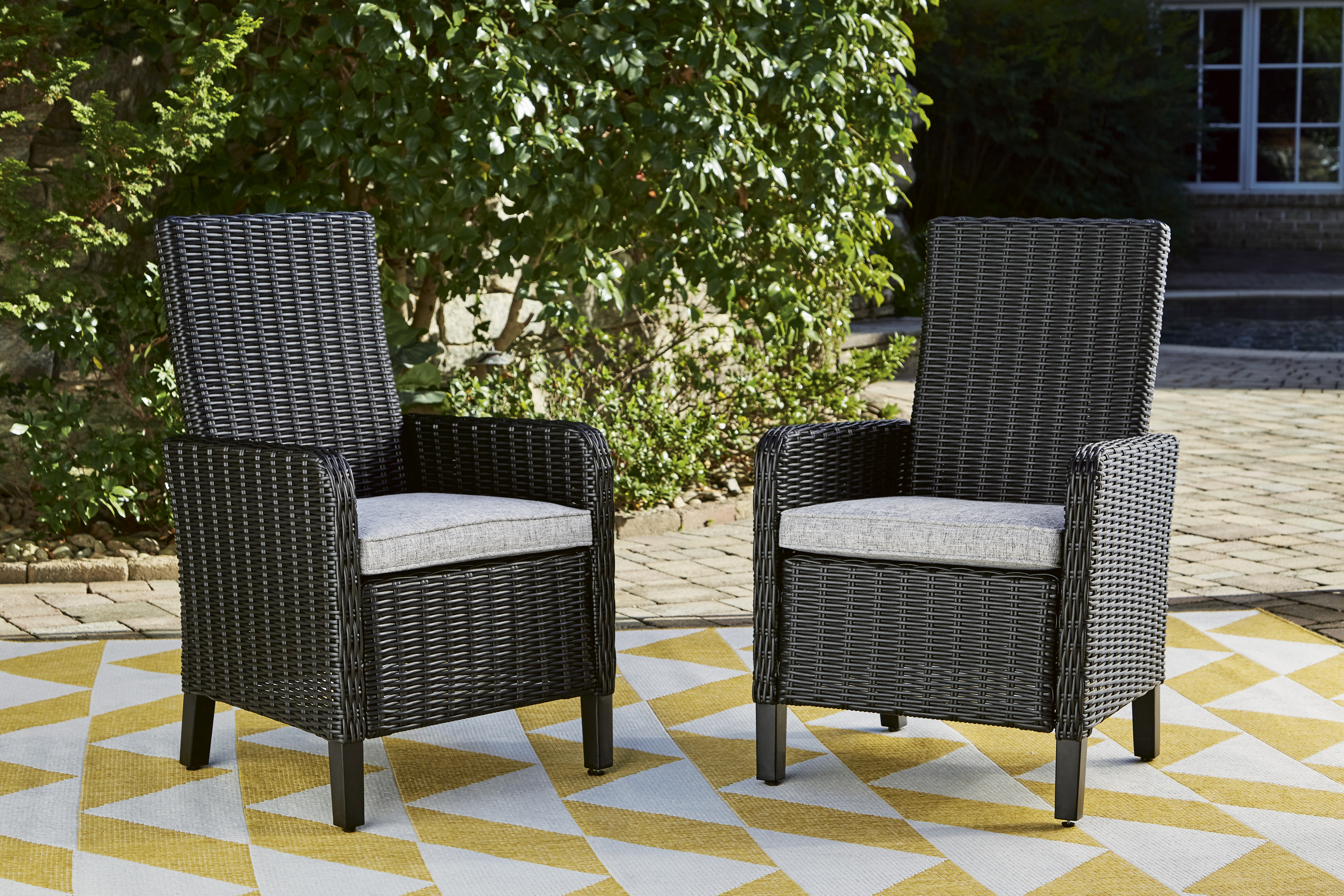 Beachcroft Outdoor Nuvella Fabric/Resin Wicker Arm Chair