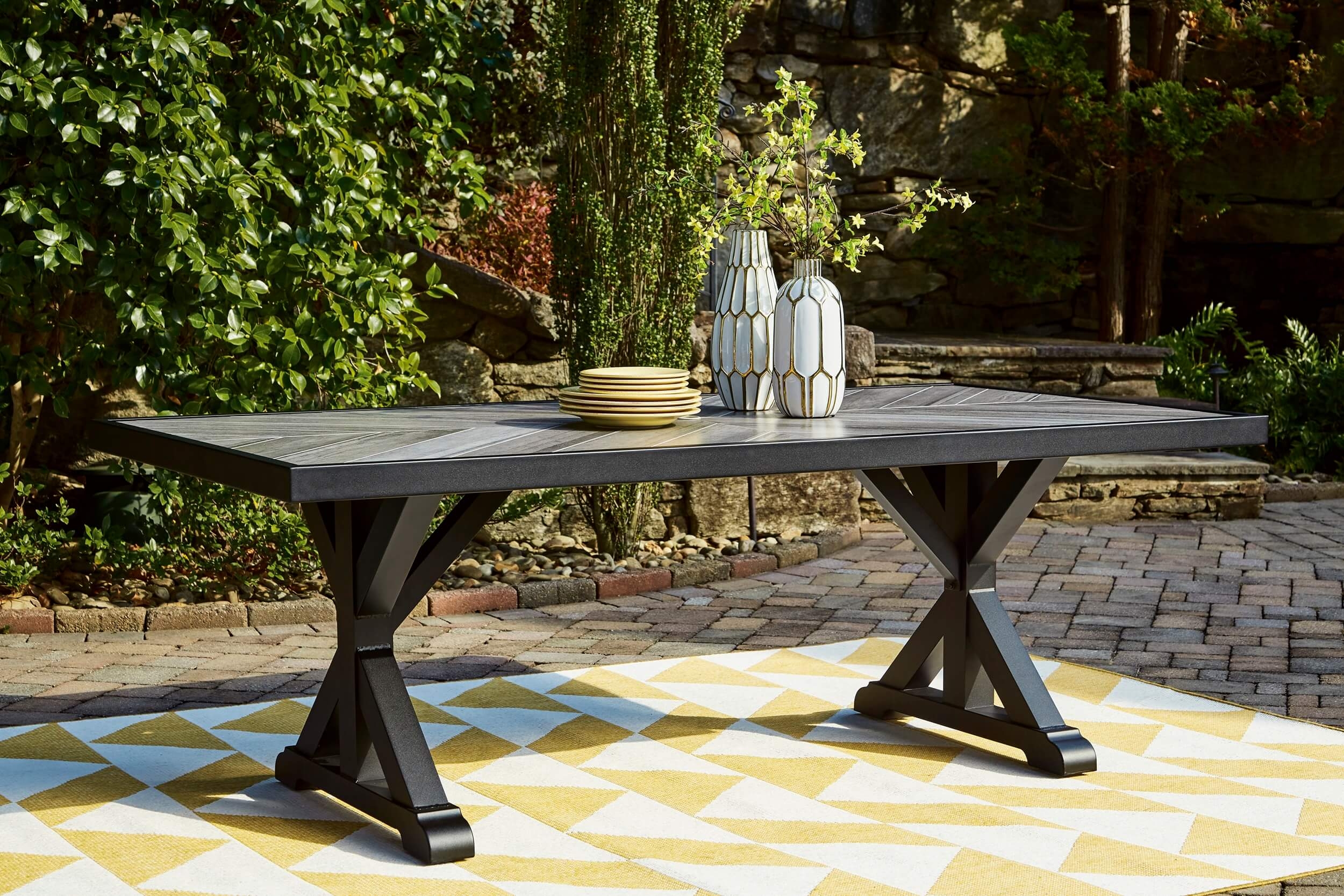 Beachcroft Outdoor Nuvella Fabric/Resin Wicker Patio Dining Set