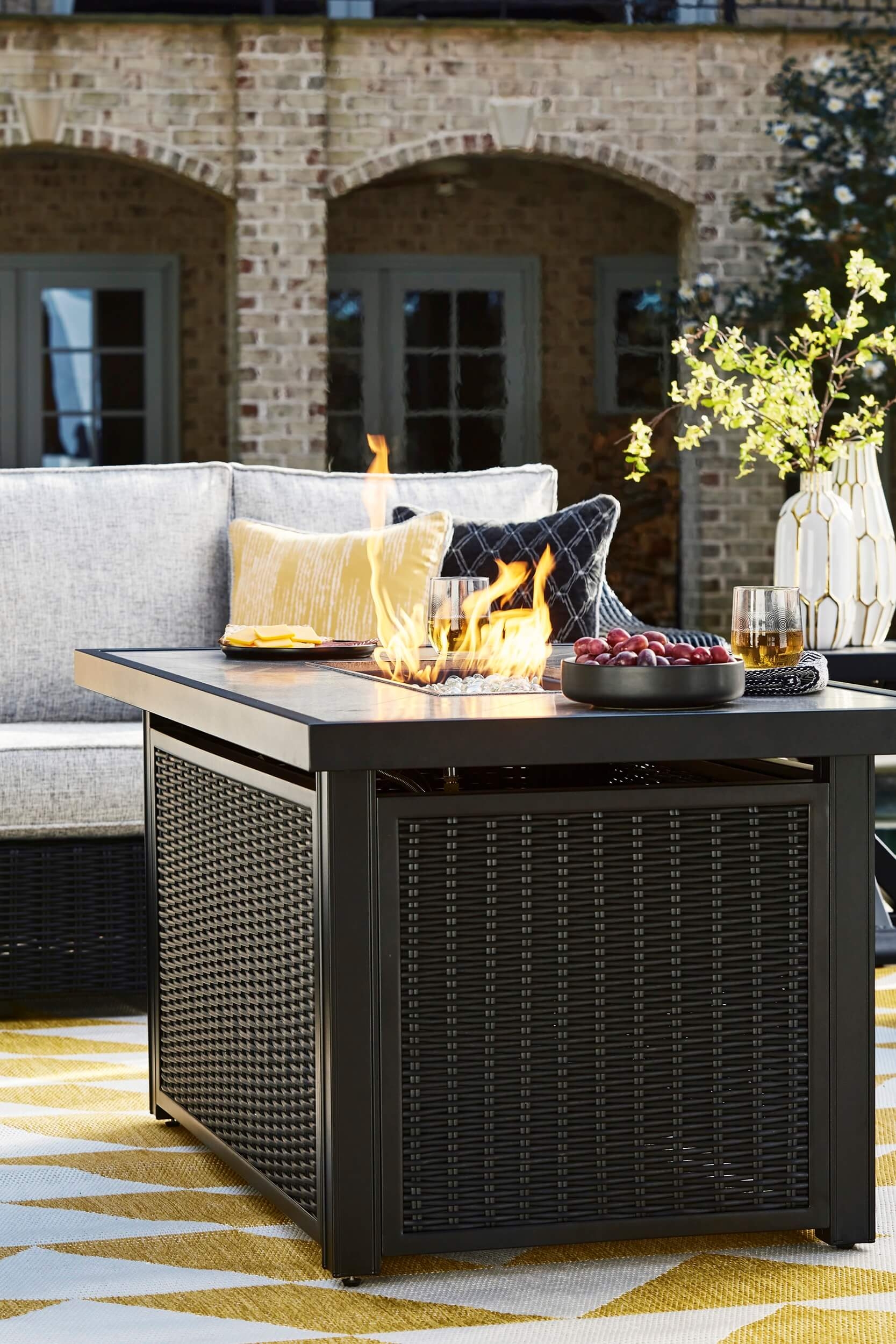 Beachcroft Outdoor Nuvella Fabric/Resin Wicker Patio Seating Set