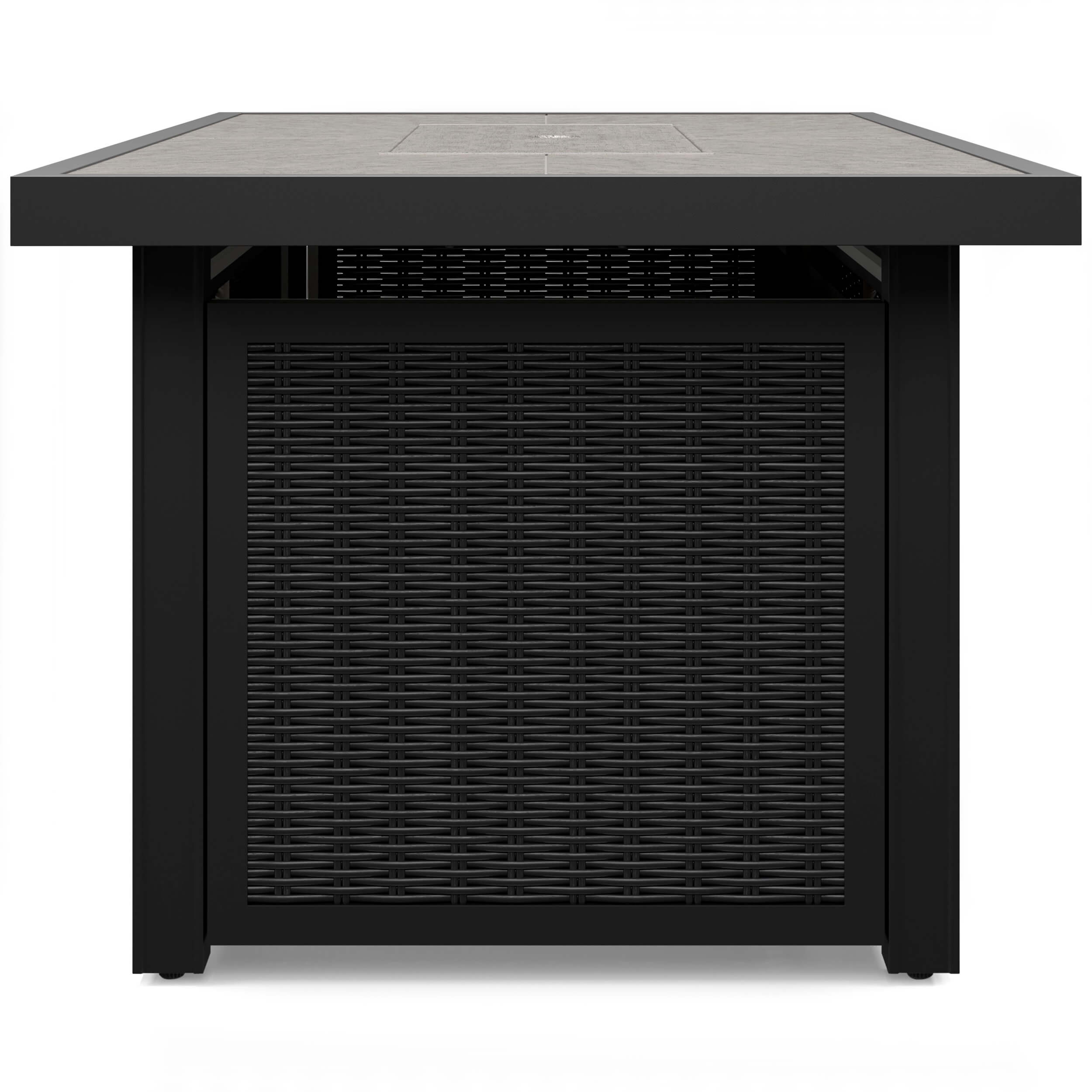 Beachcroft Outdoor Resin Wicker Rectangular Fire Pit Table