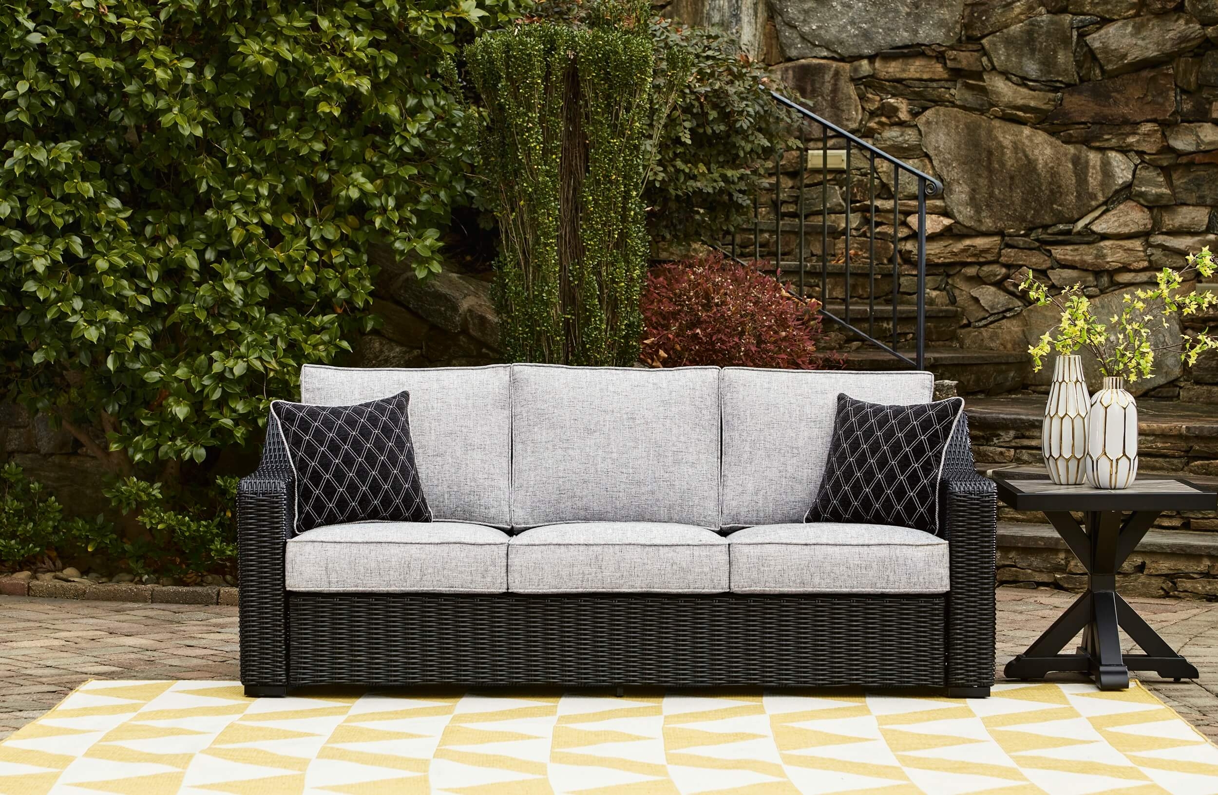 Beachcroft Outdoor Nuvella Fabric/Resin Wicker Patio Seating Set
