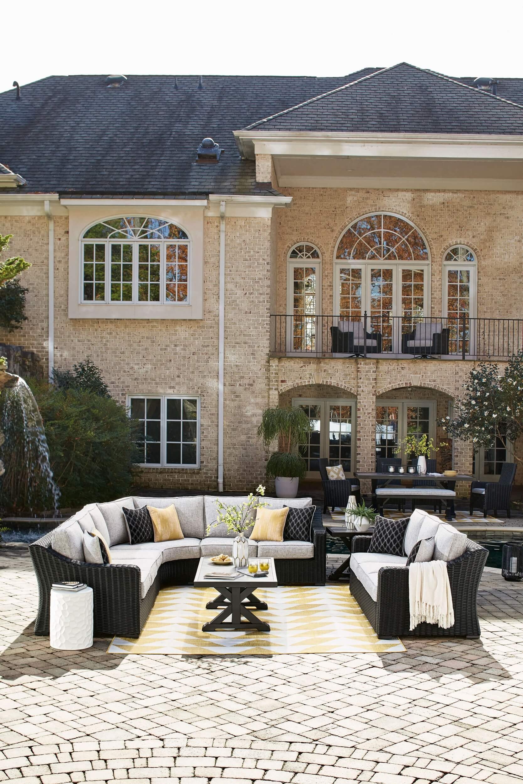Beachcroft Outdoor Nuvella Fabric/Resin Wicker Patio Seating Set