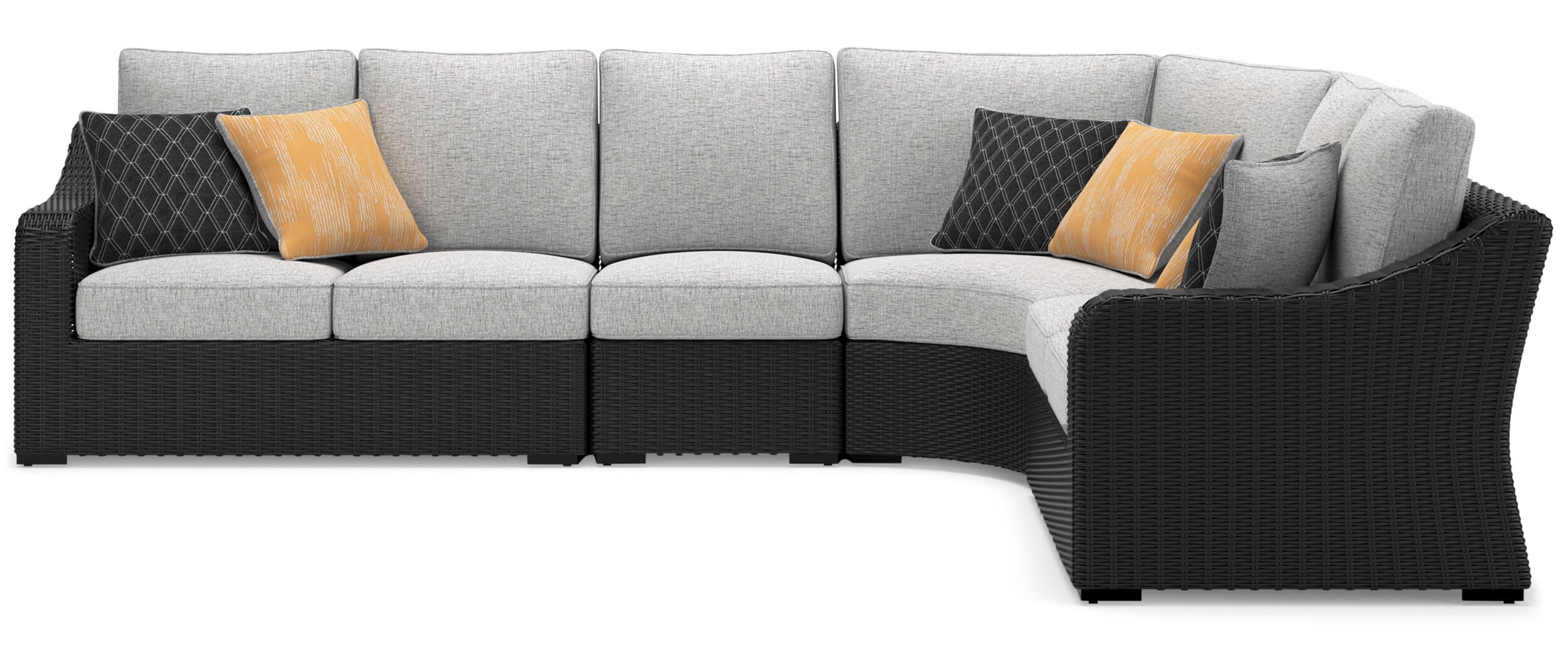 Beachcroft 4-Piece Outdoor Nuvella Fabric/Resin Wicker Sectional Sofa