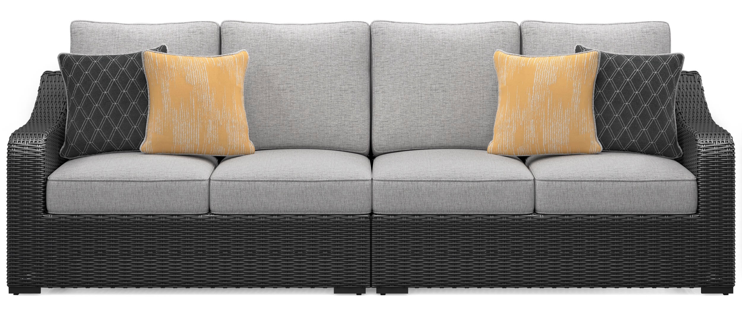 Beachcroft 2-Piece Outdoor Nuvella Fabric/Resin Wicker Sectional Sofa
