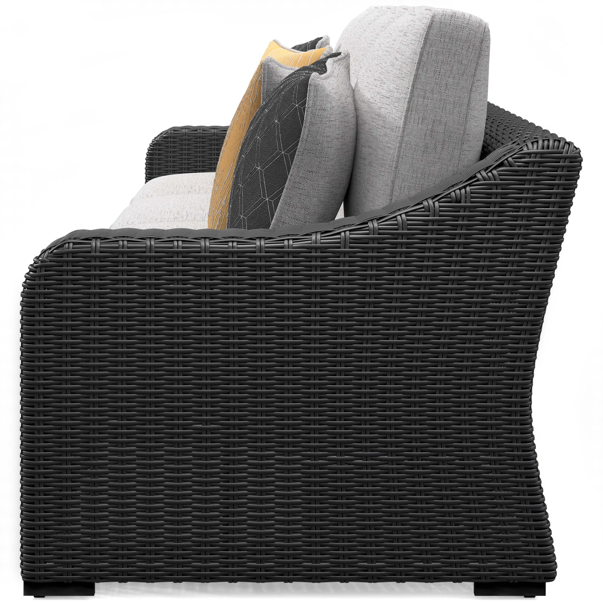 Beachcroft 2-Piece Outdoor Nuvella Fabric/Resin Wicker Sectional Sofa
