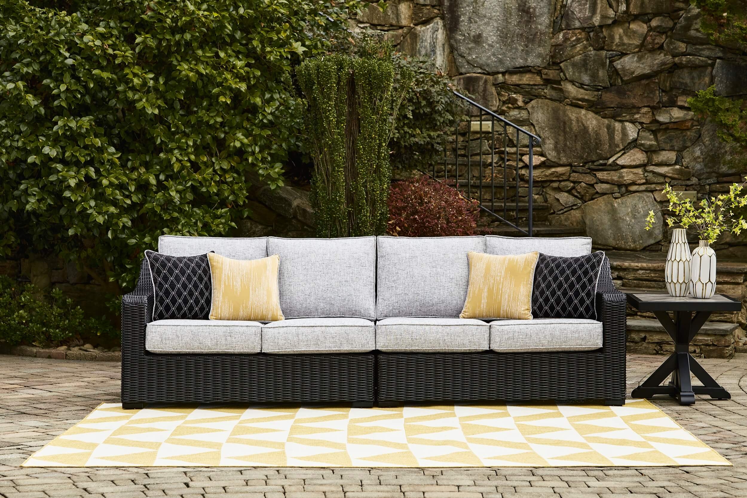 Beachcroft Outdoor Nuvella Fabric/Resin Wicker Patio Seating Set