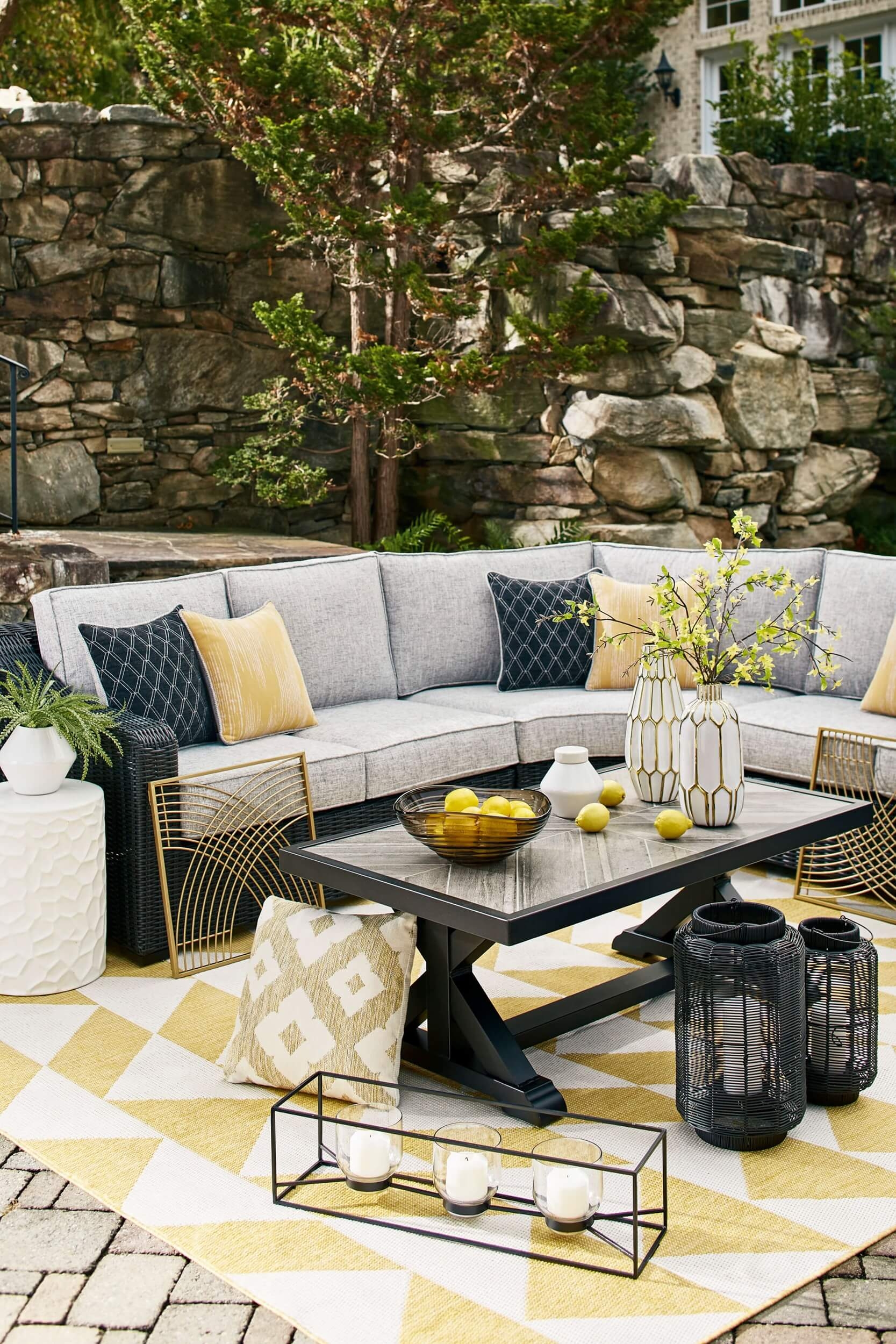 Beachcroft Outdoor Nuvella Fabric/Resin Wicker Patio Seating Set