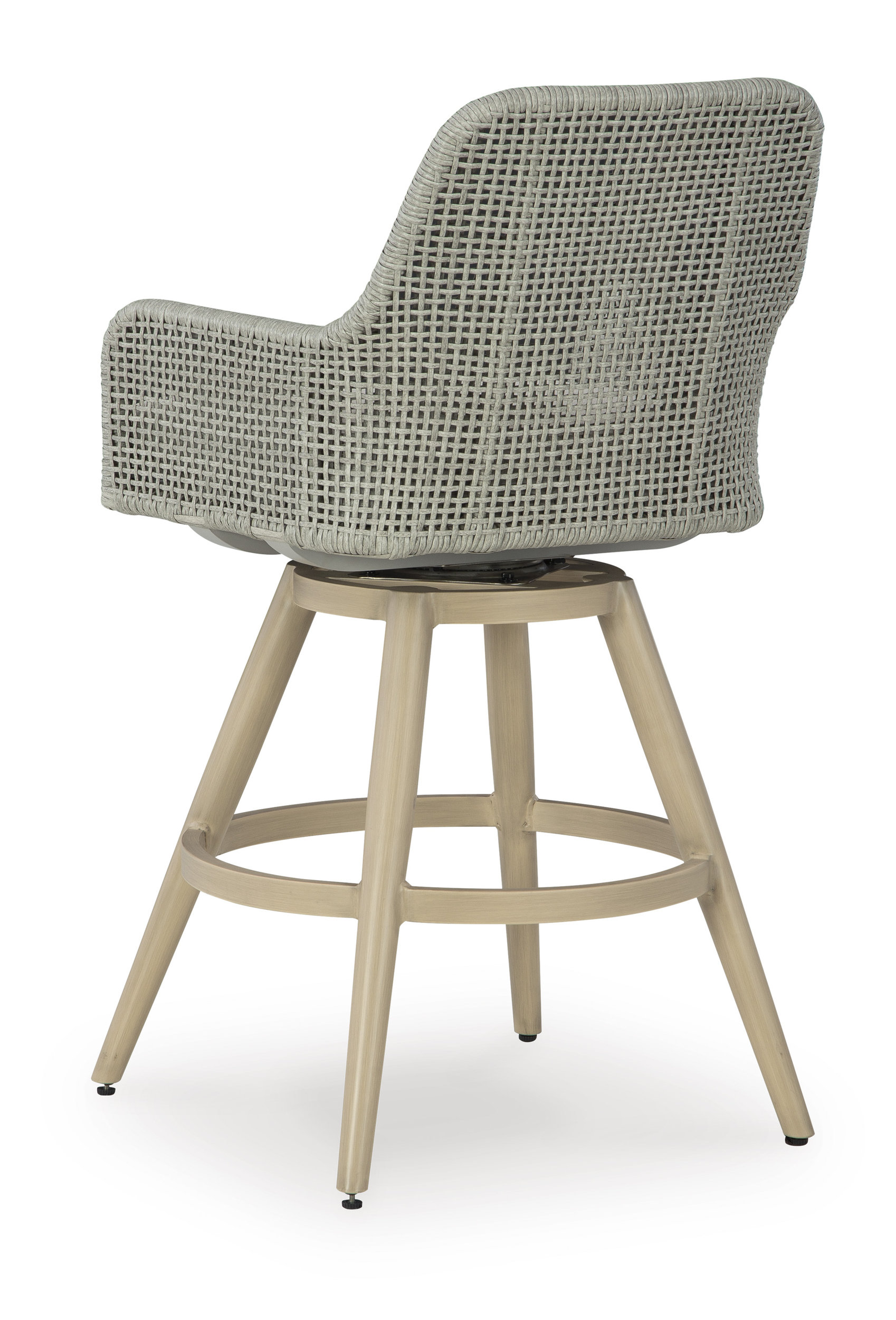 Seton Creek Aluminum/Fabric Swivel Barstool with Cushion