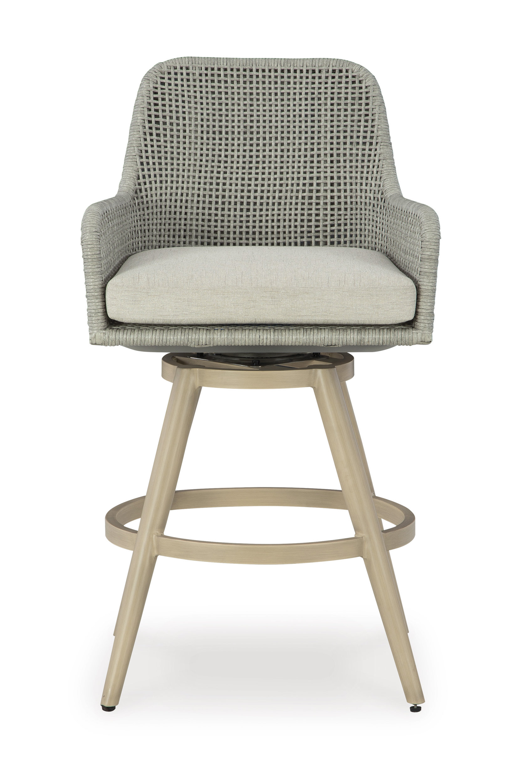 Seton Creek Aluminum/Fabric Swivel Barstool with Cushion