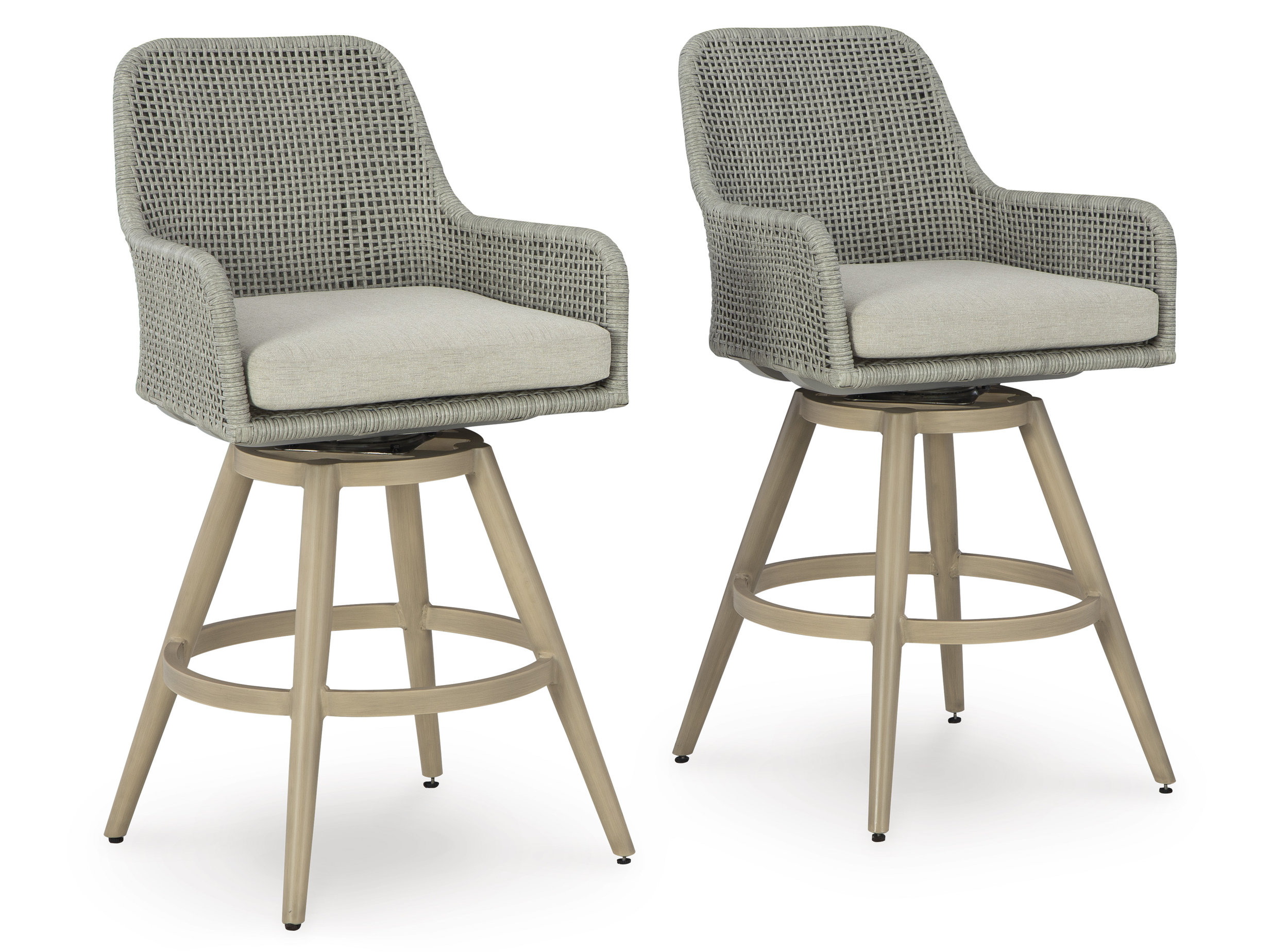 Seton Creek Aluminum/Fabric Swivel Barstool with Cushion