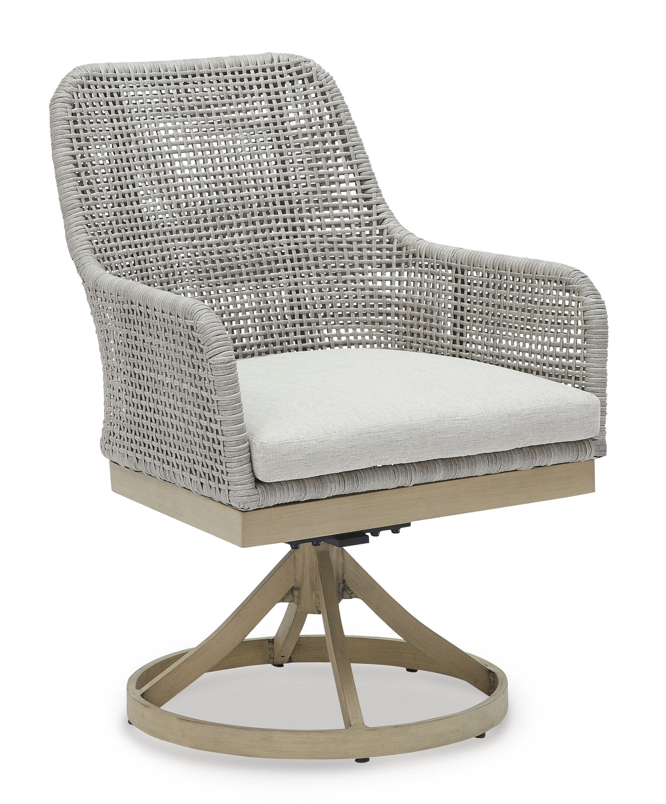 Seton Creek Outdoor Nuvella Fabirc/Resin Wicker Swivel Chair, Set of 2