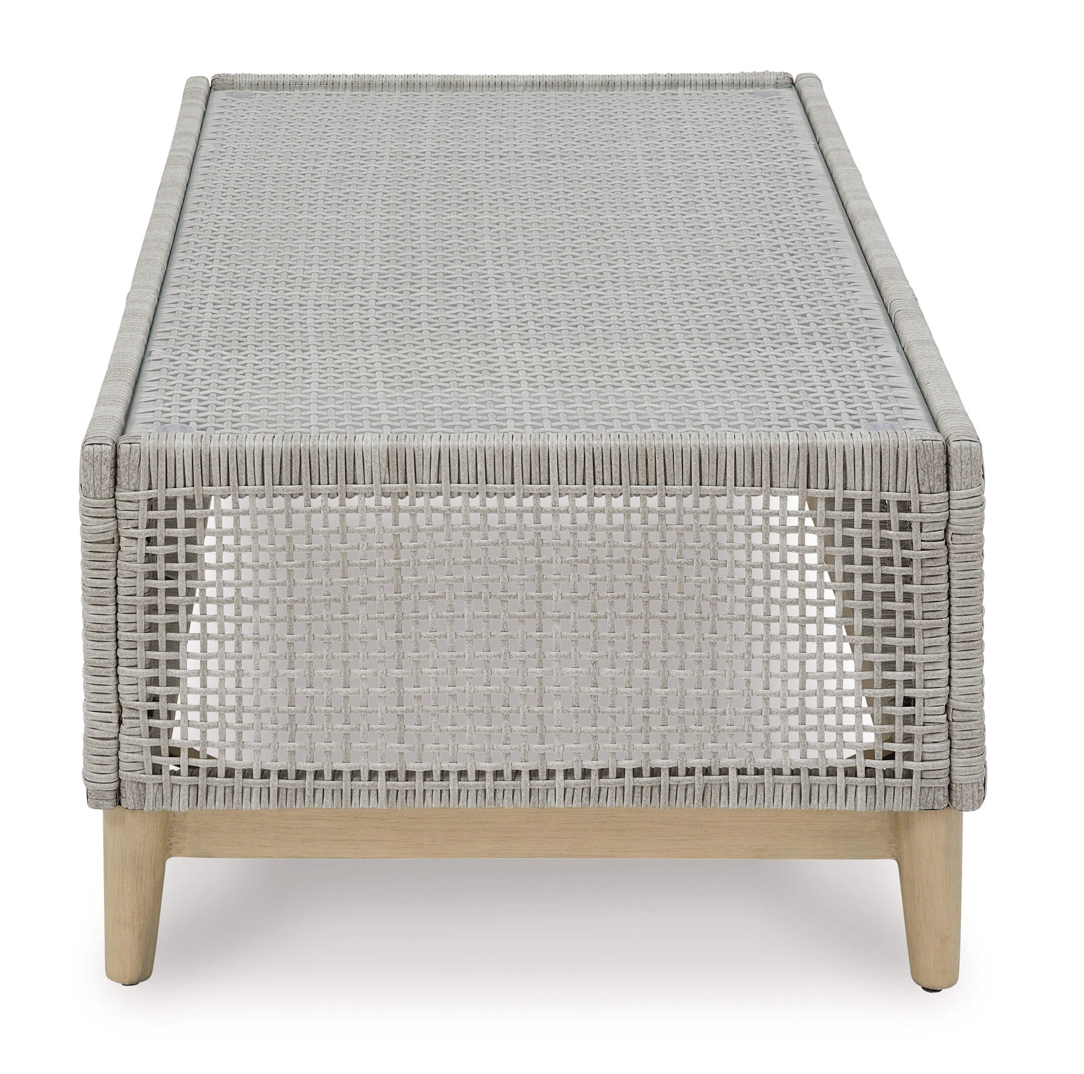 Seton Creek Outdoor Resin Wicker Rectangular Coffee Table