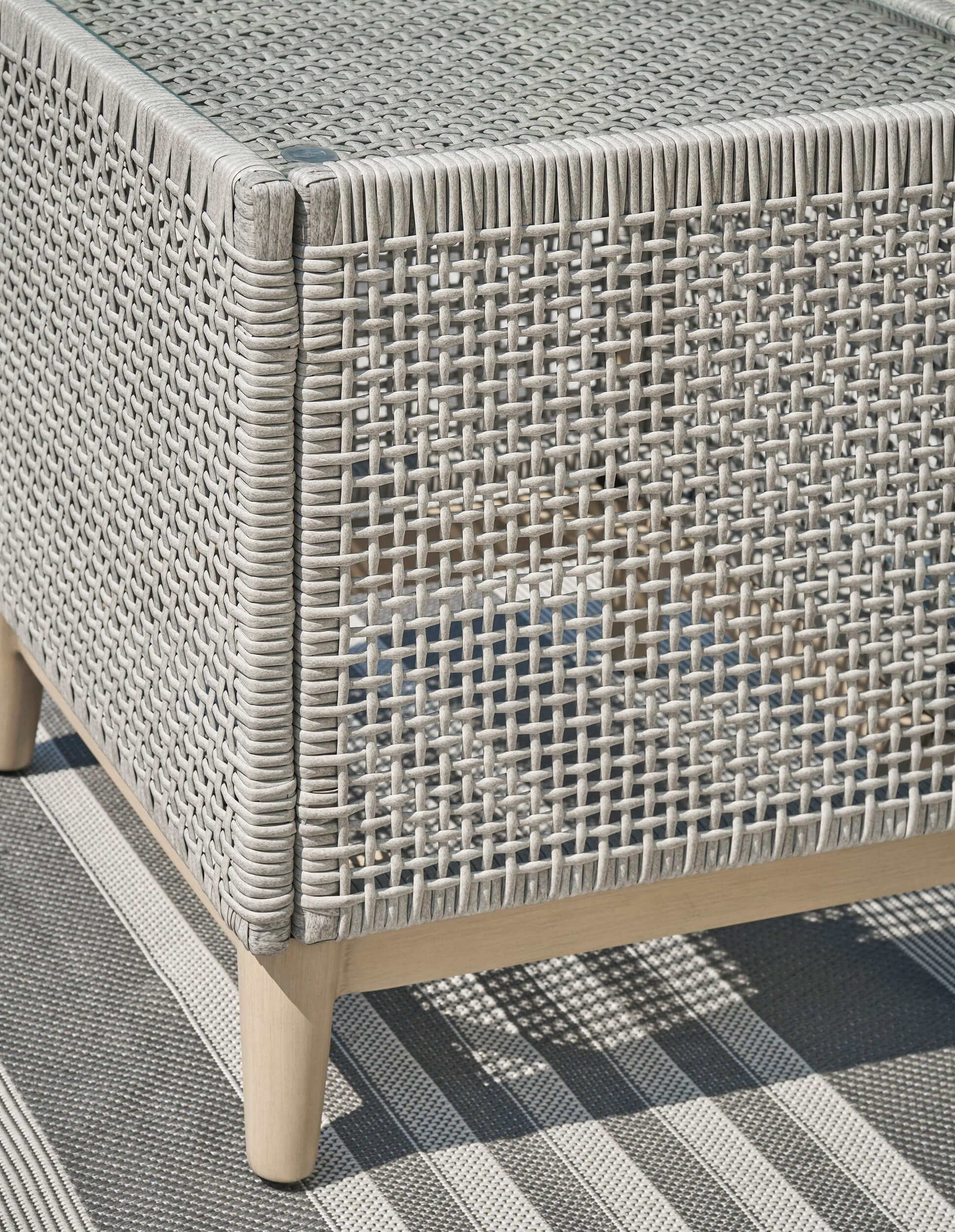 Seton Creek Outdoor Resin Wicker Square End Table
