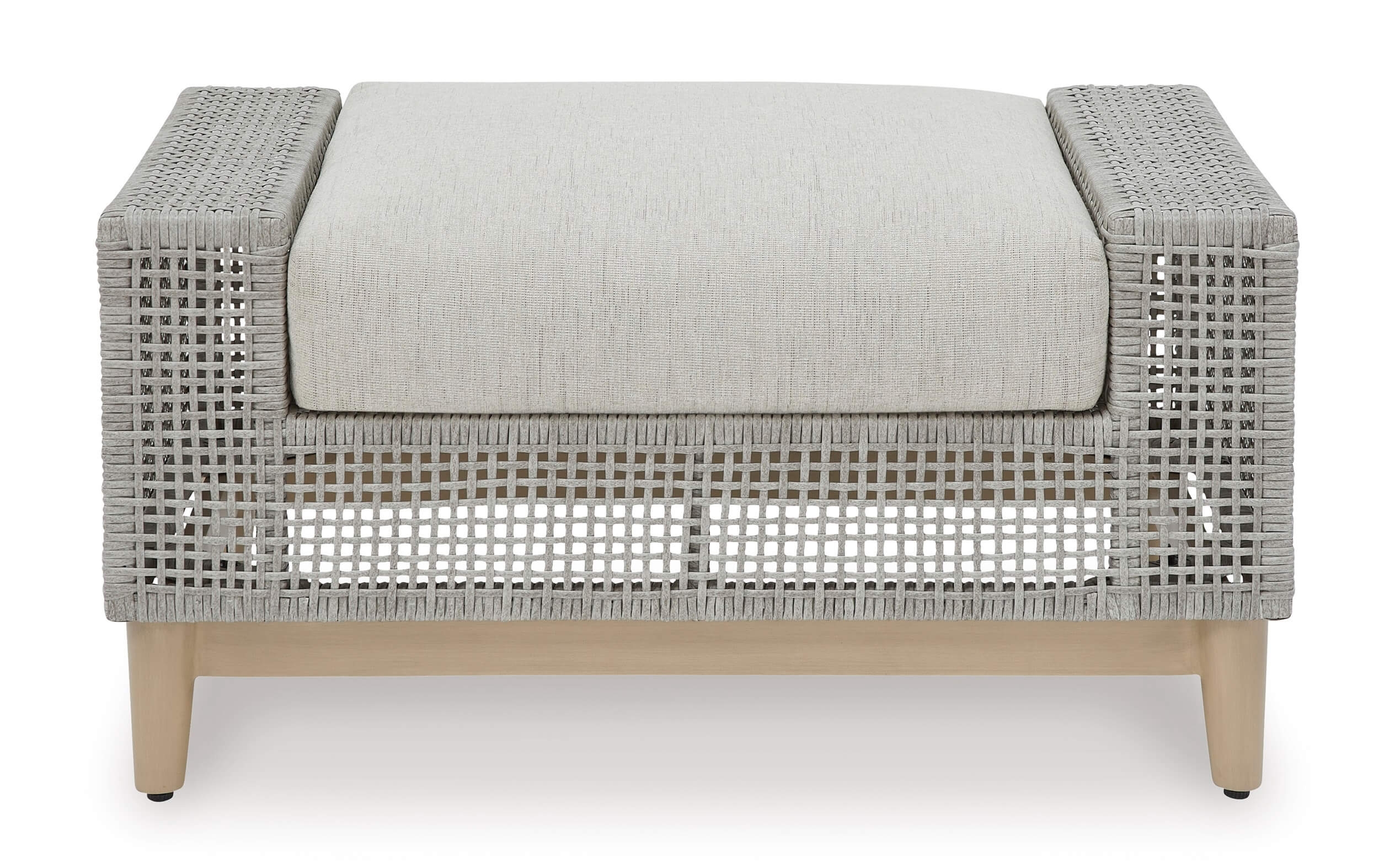 Seton Creek Outdoor Nuvella Fabric/Resin Wicker Ottoman