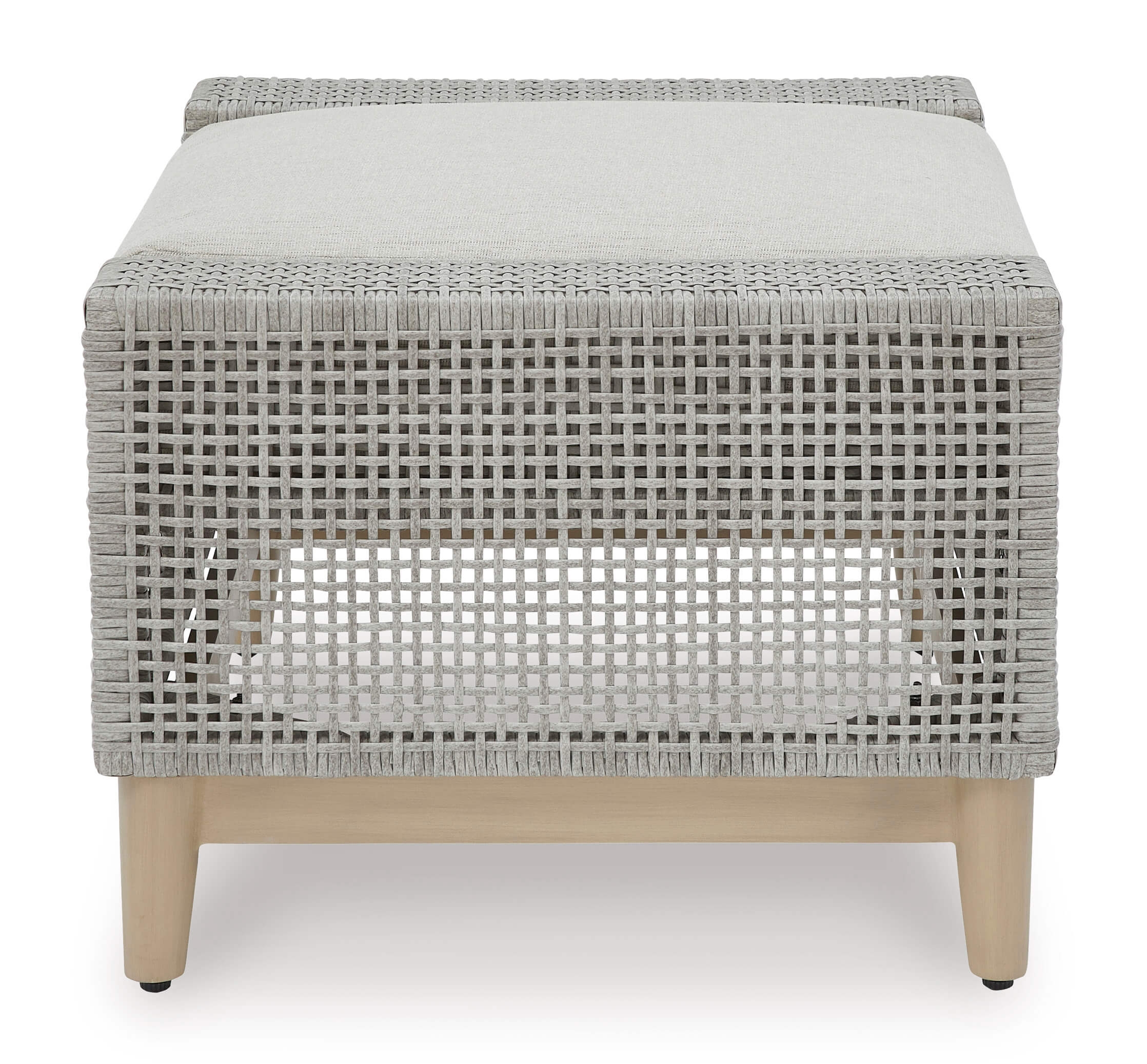 Seton Creek Outdoor Nuvella Fabric/Resin Wicker Ottoman