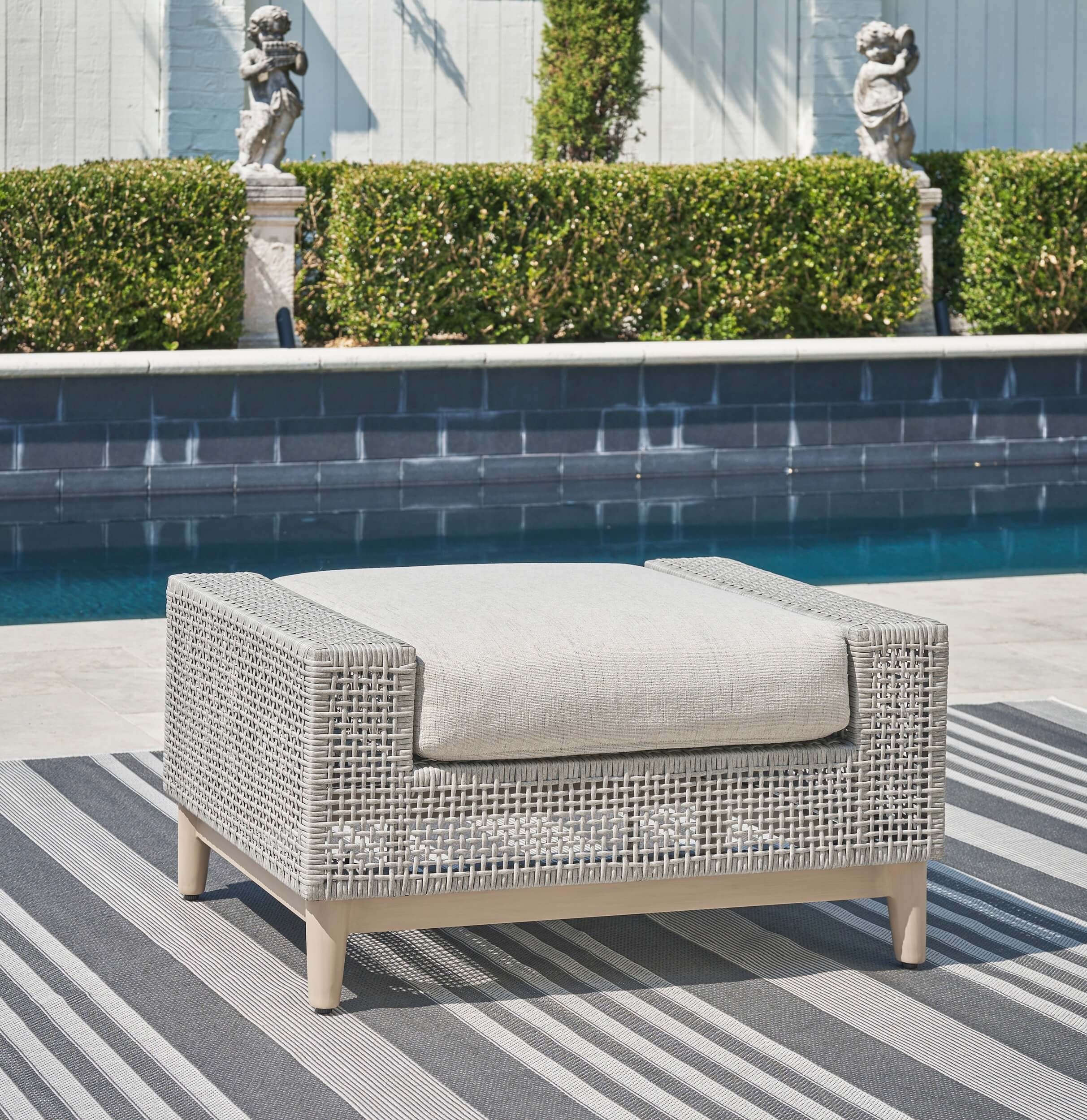 Seton Creek Outdoor Nuvella Fabric/Resin Wicker Set w/Pillows